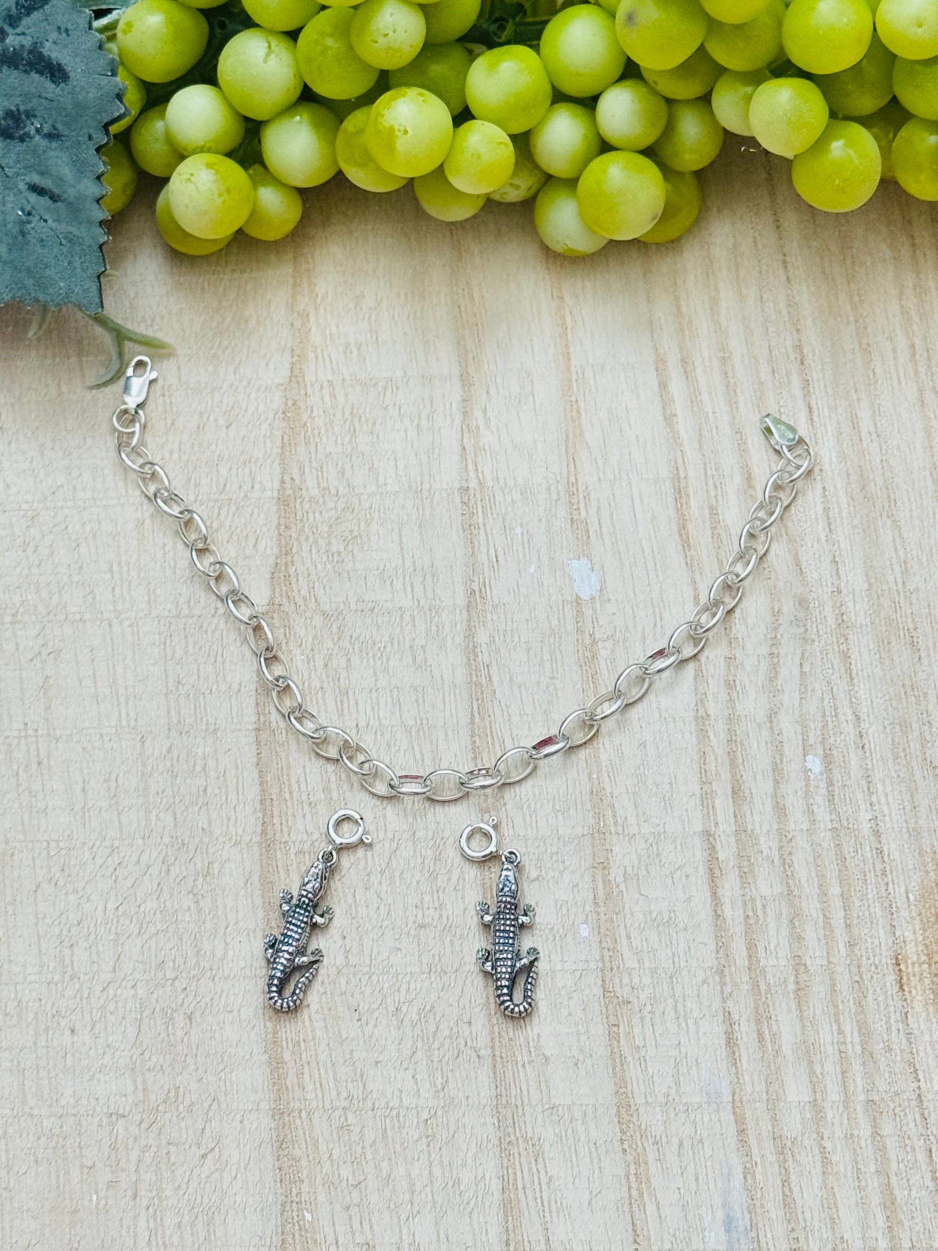 Navajo Made Sterling Silver Alligator Cast Charms
