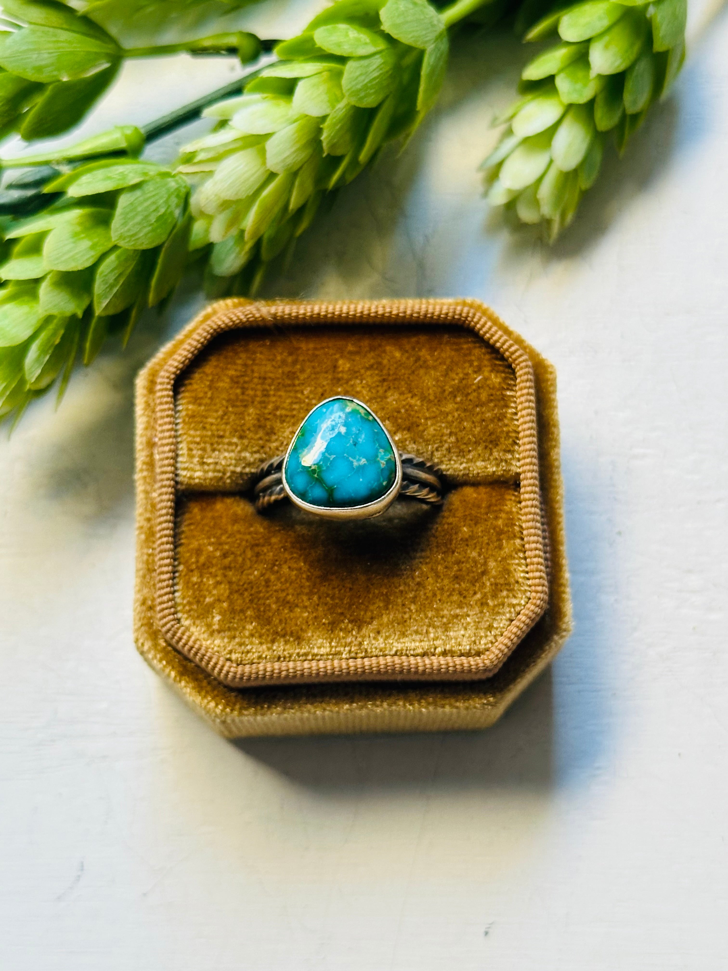 Navajo Made Sonoran Mountain Turquoise & Sterling Silver Ring