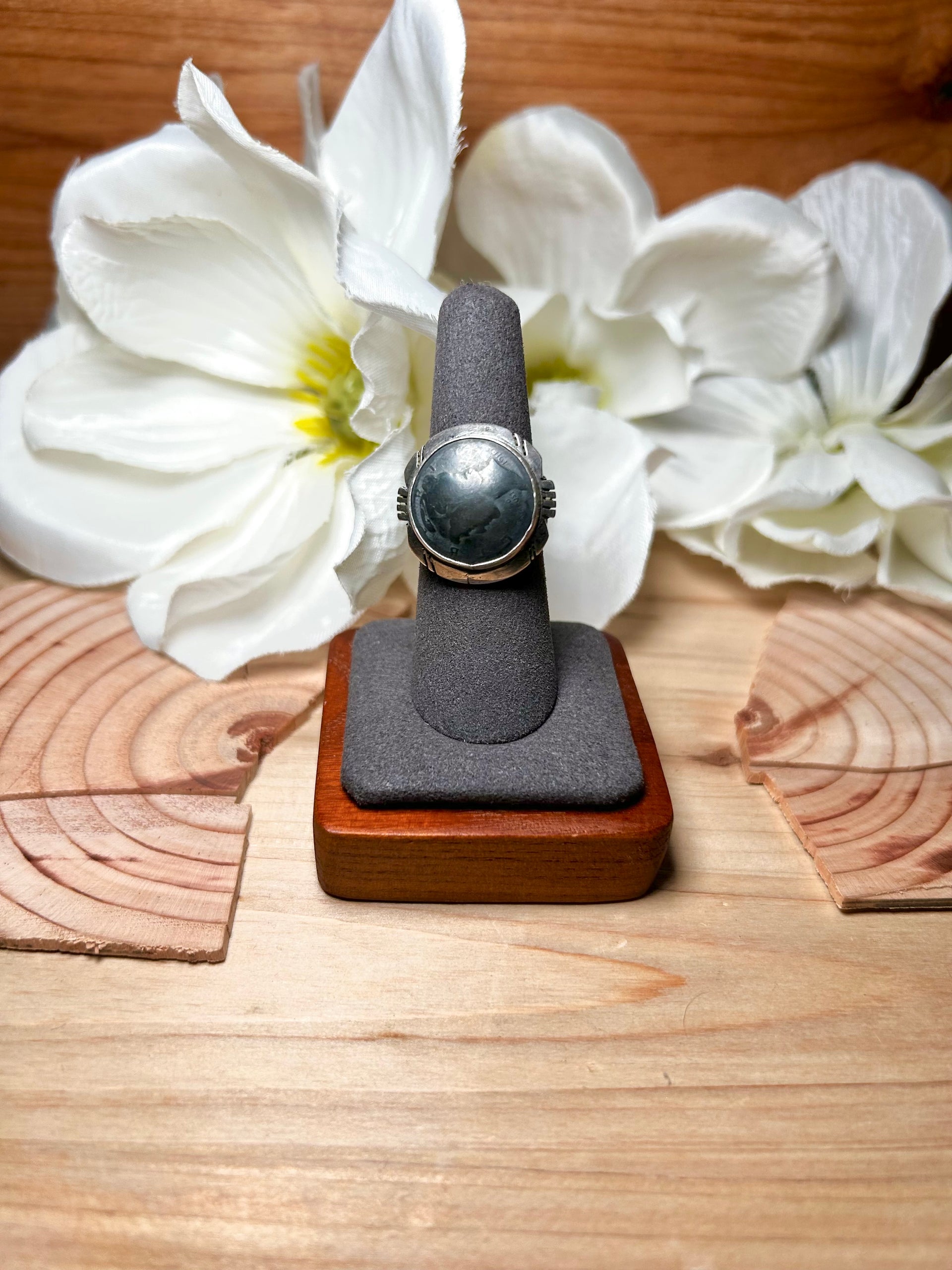 Navajo Made Liberty Dime Sterling Silver Ring Size 7