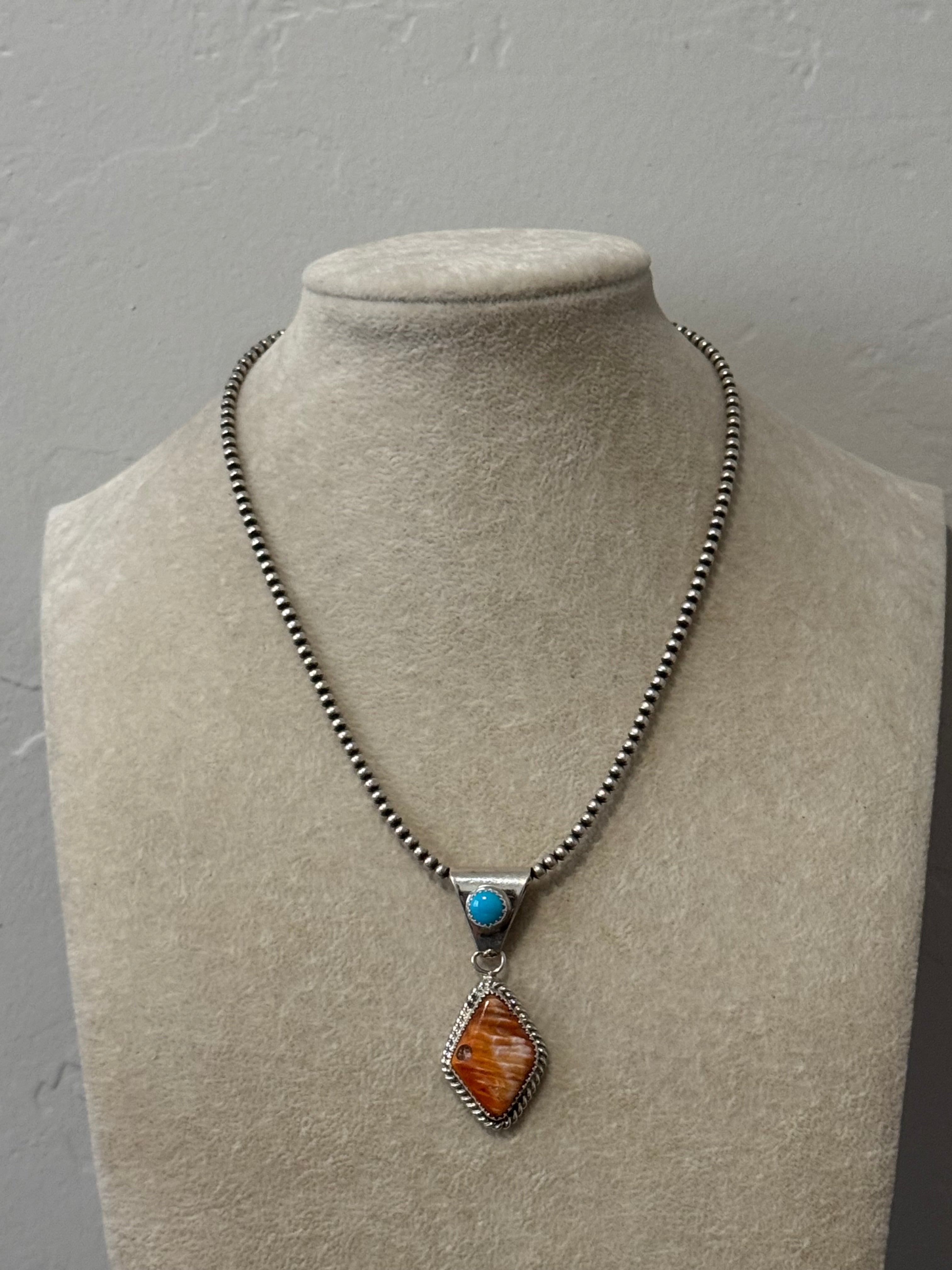 Navajo Made Multi Stone & Sterling Silver Pendant