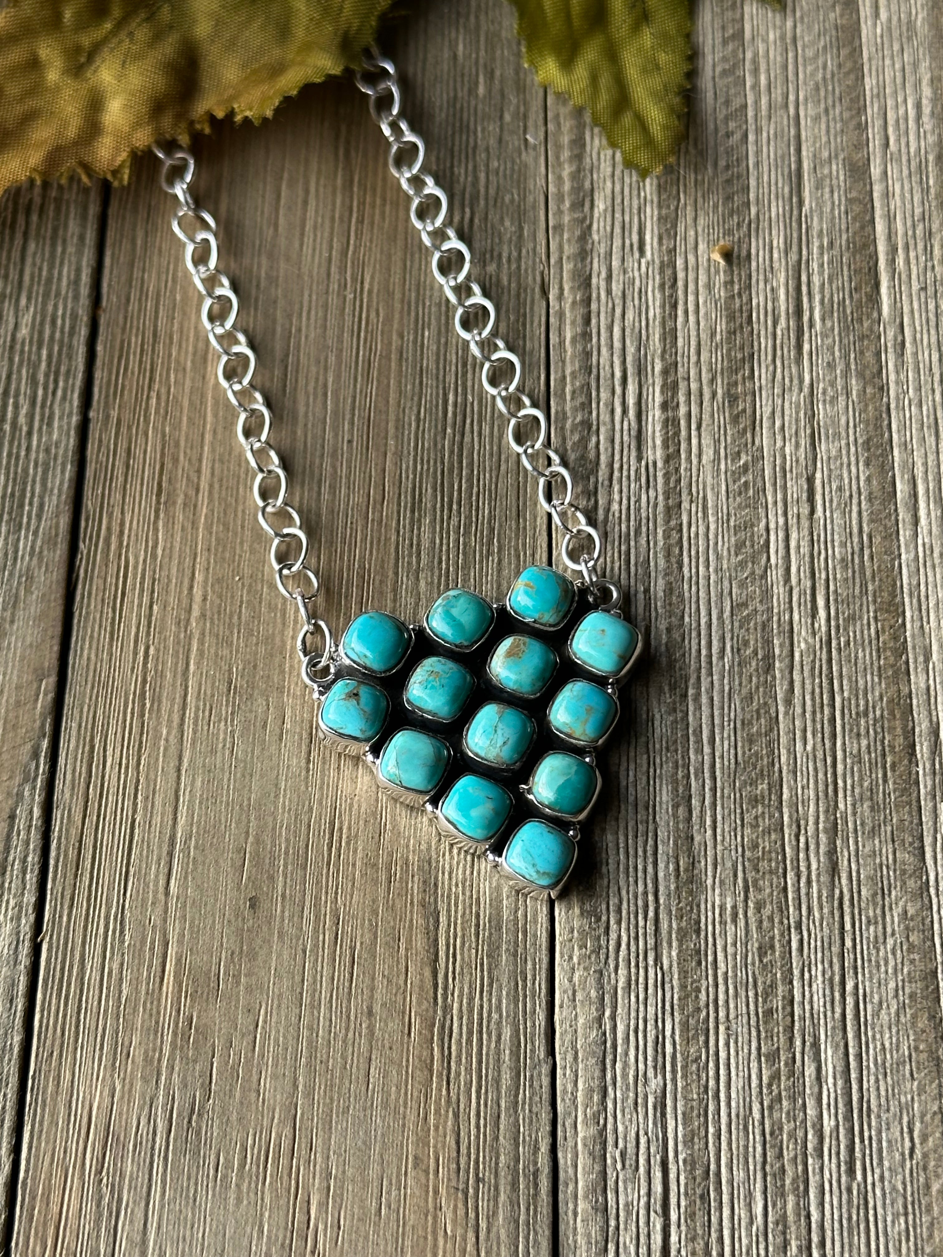 Southwest Made Kingman Turquoise & Sterling Silver Necklace