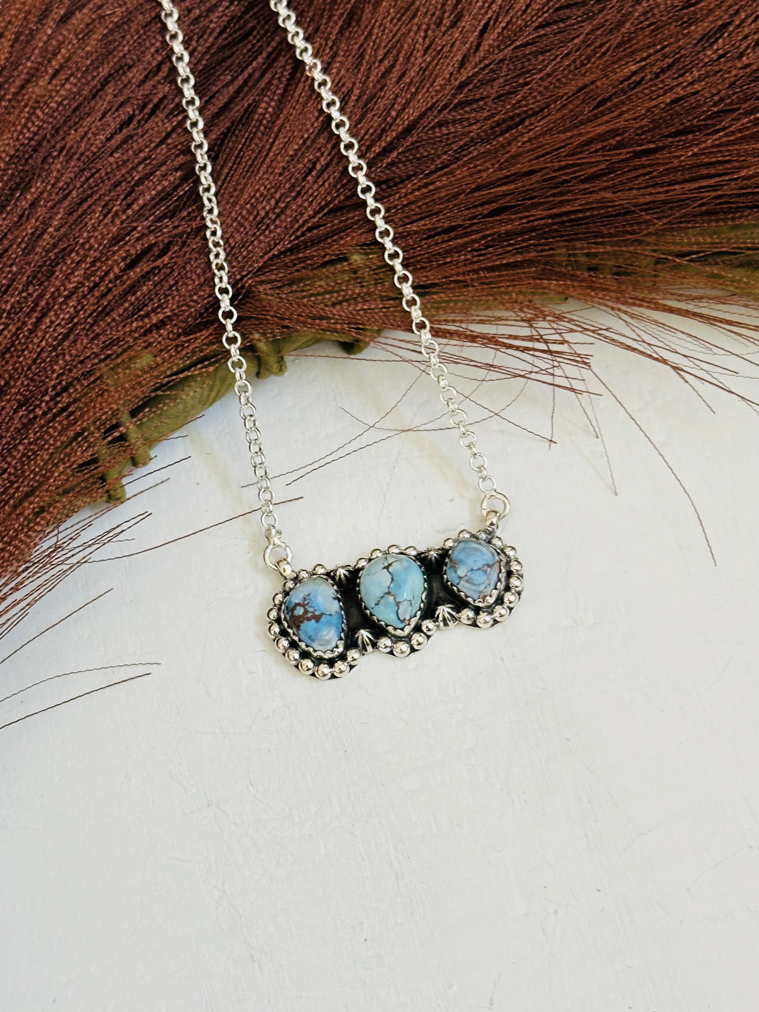 TTD “Array” Golden Hills Turquoise & Sterling Silver Necklace