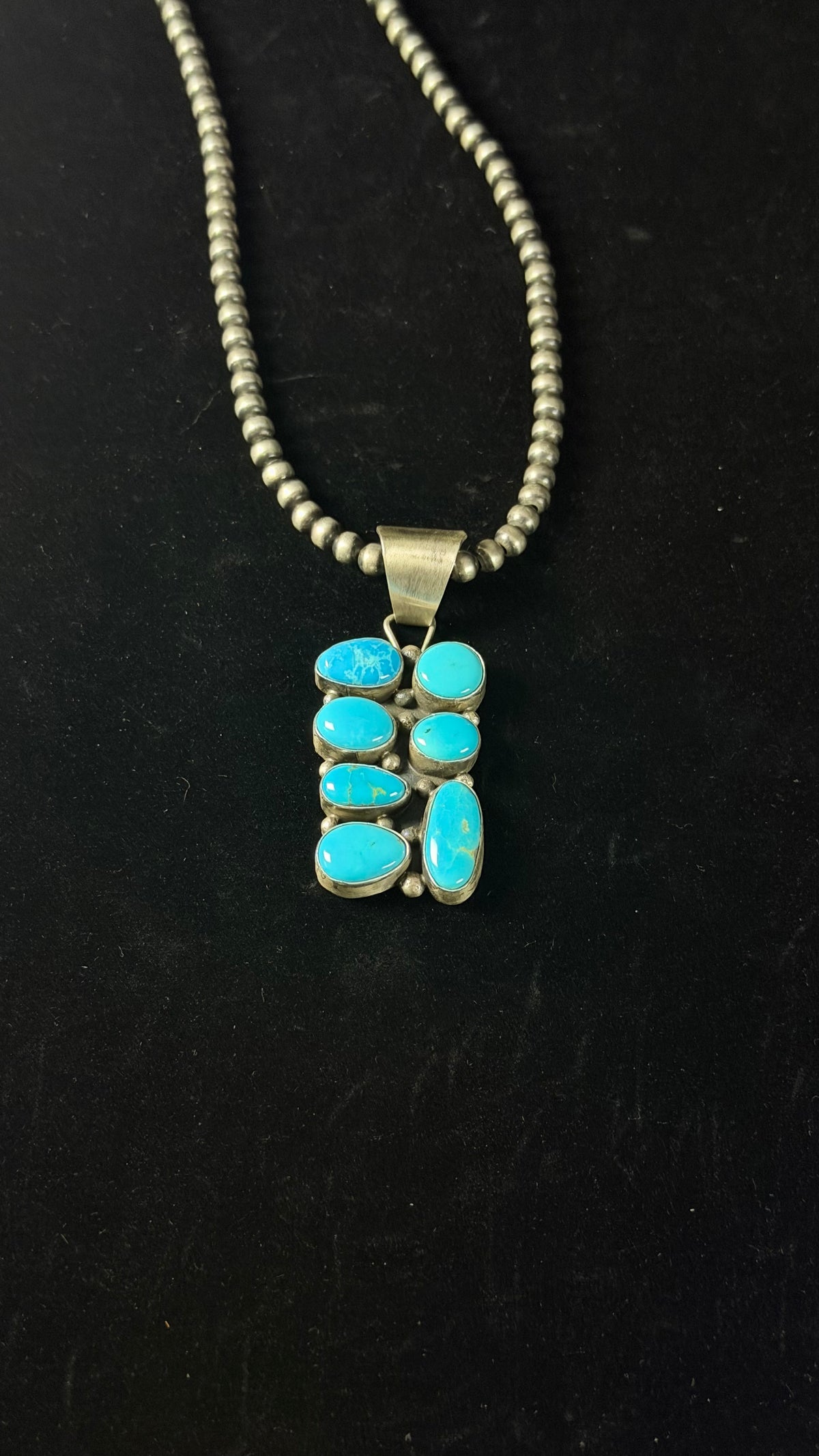 Travis Jim Kingman Turquoise & Sterling Silver Pendant