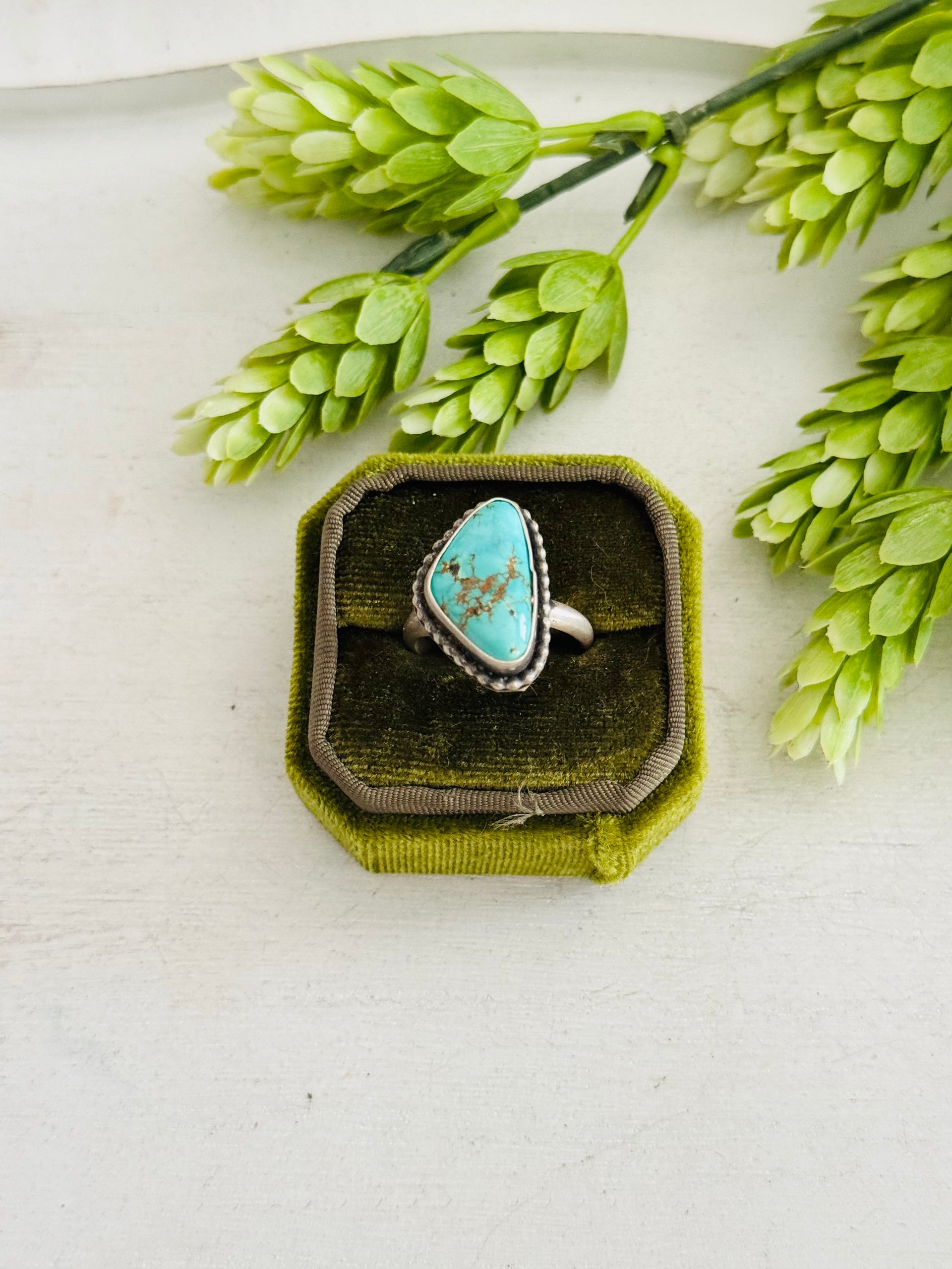 Eli Skeets Royston Turquoise & Sterling Silver Adjustable Ring