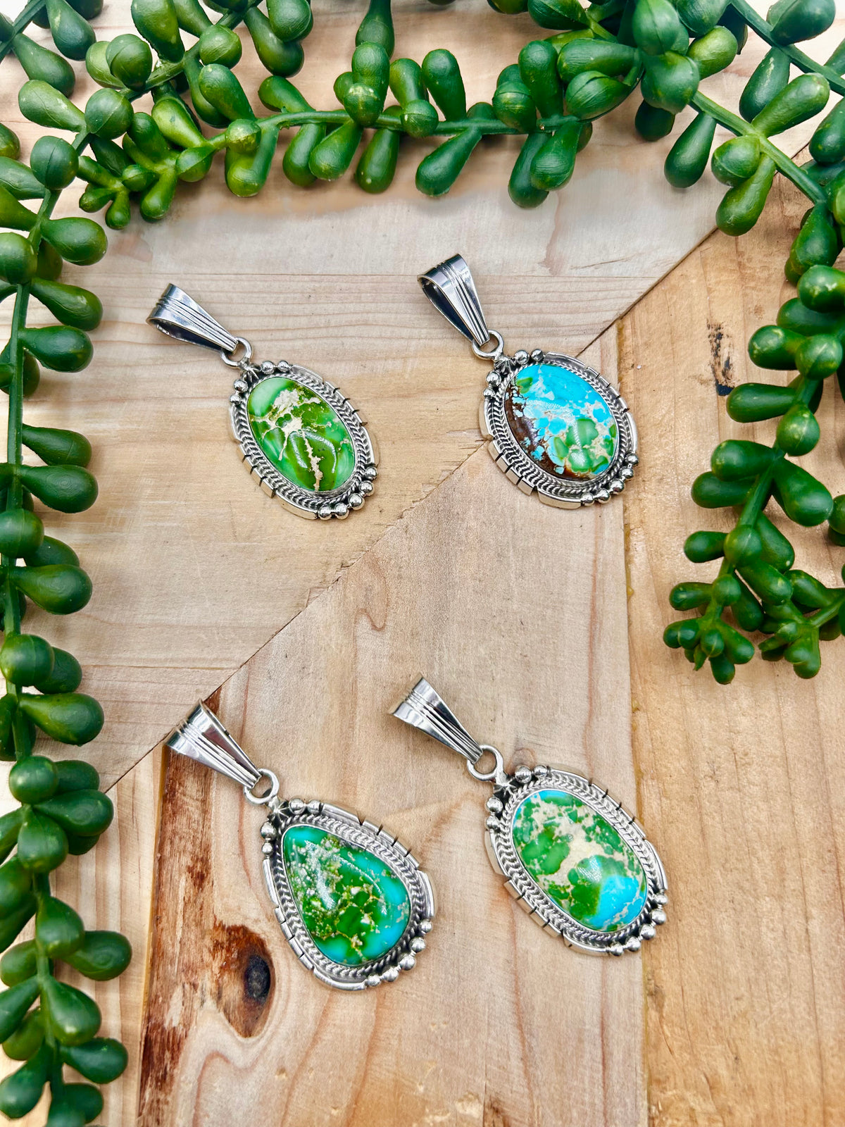 Sam Yellowhorse Sonoran Mountain Turquoise & Sterling Silver Pendant