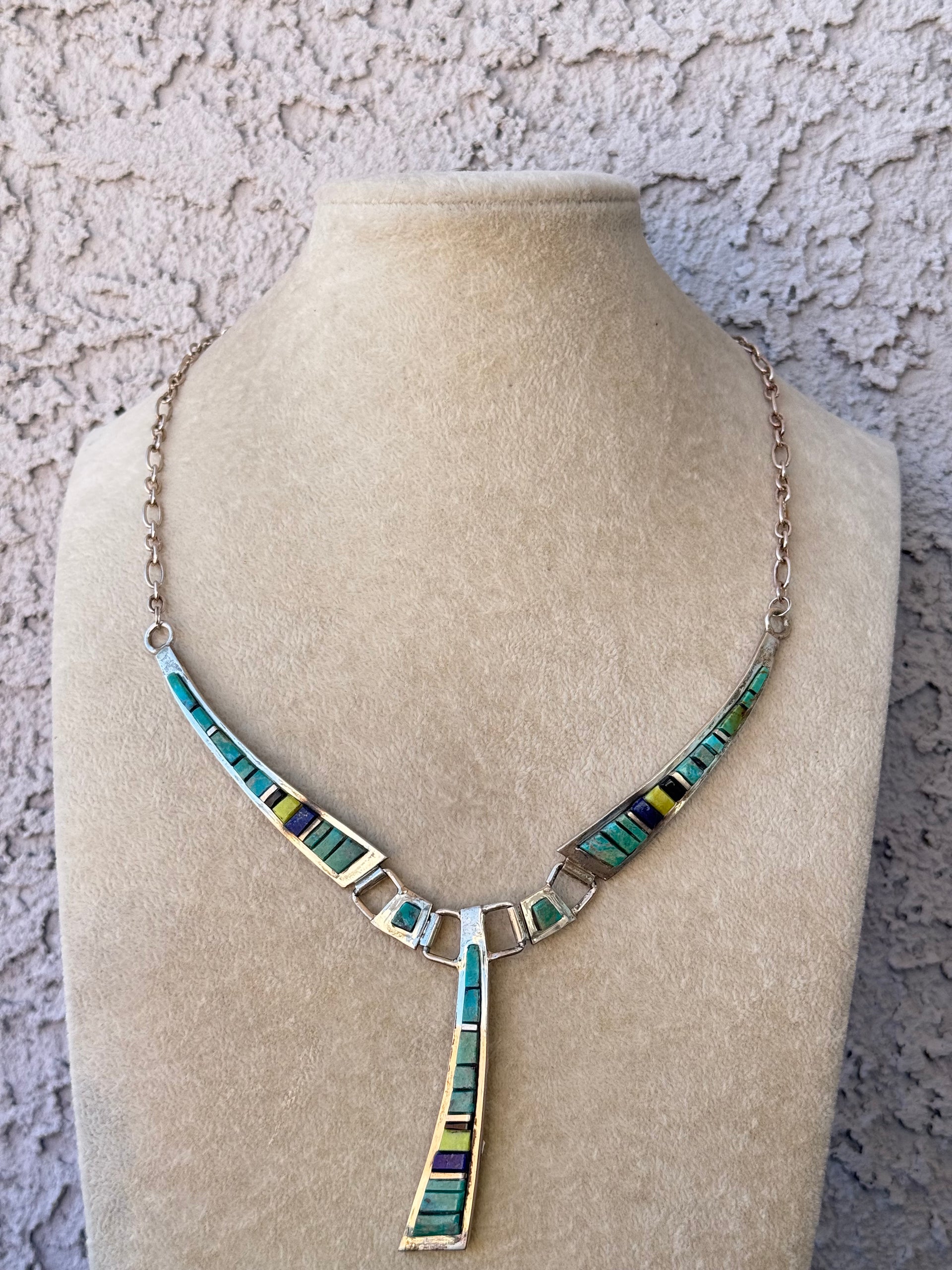 Patricia & Ed Becenti Multi Stone & Sterling Silver Cobblestone Necklace Set