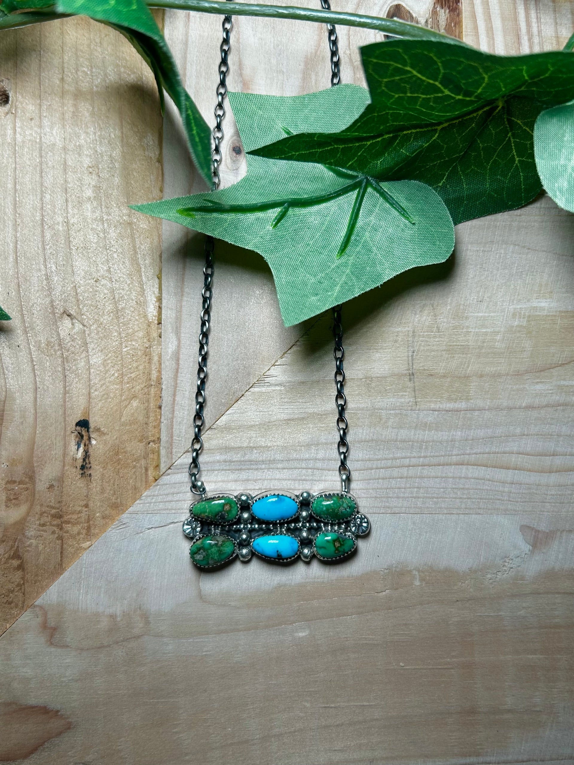 Sheila Becenti Multi Turquoise & Sterling Silver Necklace