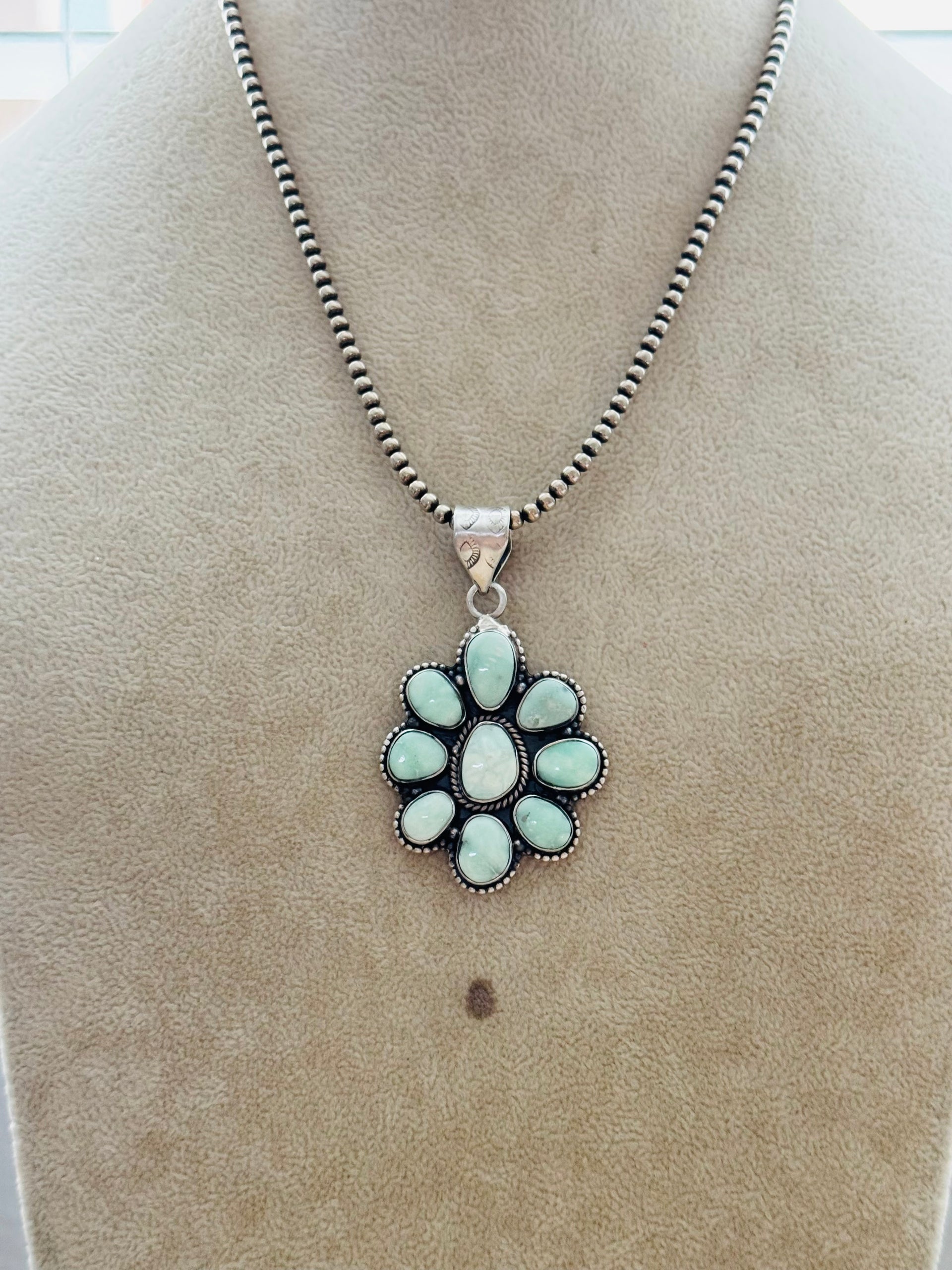 Southwest Handmade Paloma Variscite & Sterling Silver Pendant