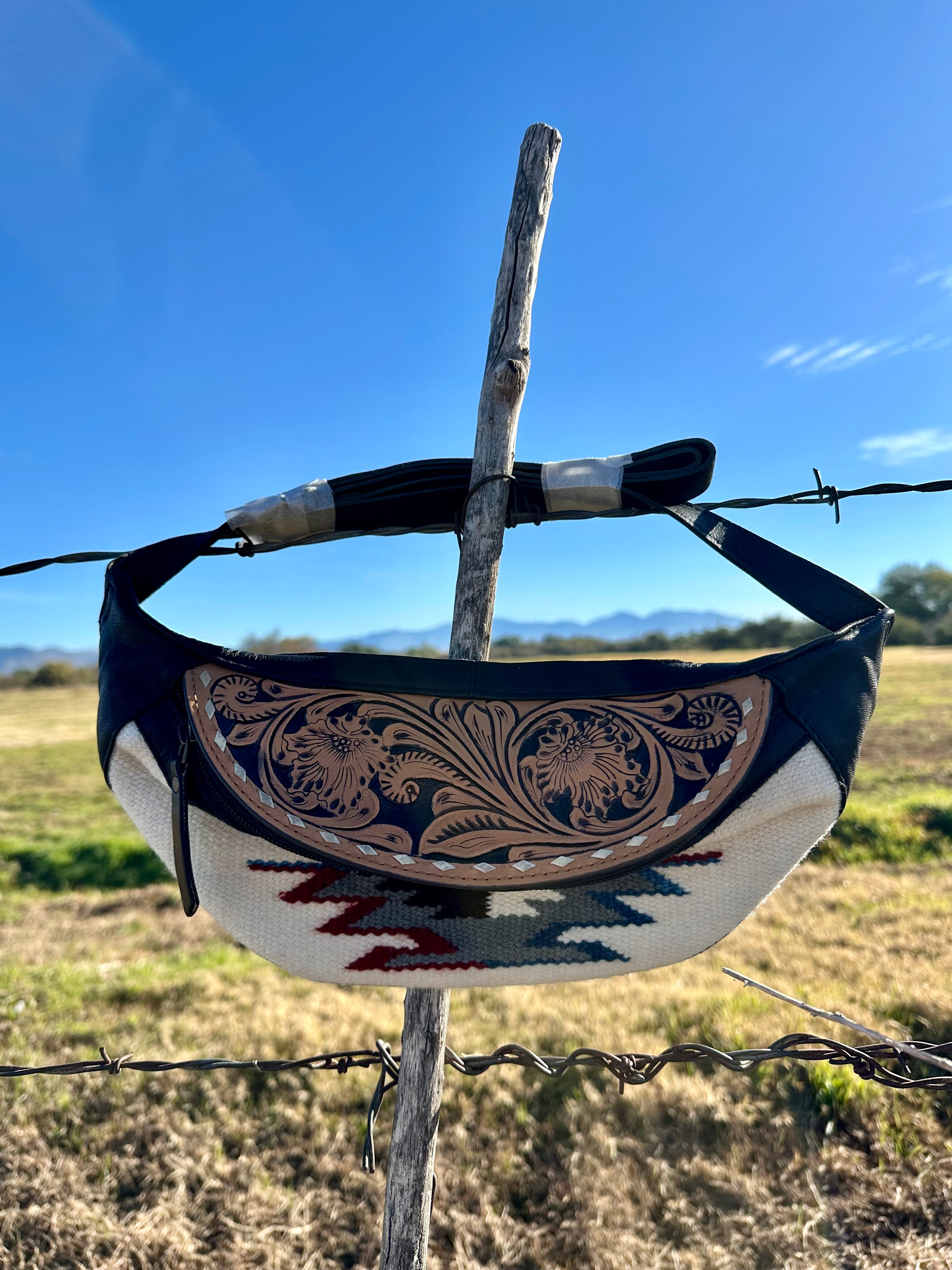 Genuine Tooled Leather & Saddle Bag Fanny Pack