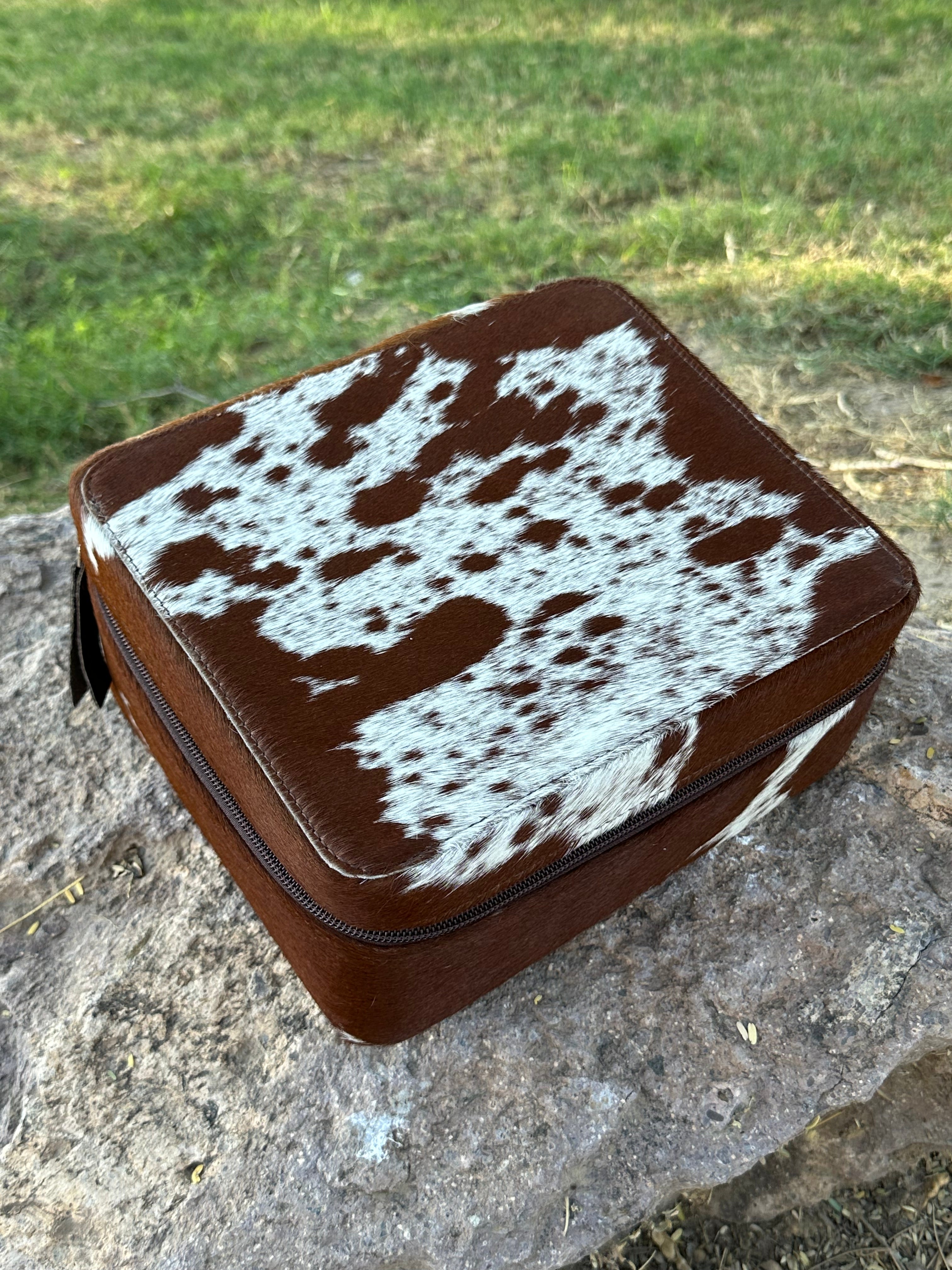 Genuine Leather Cowhide Jewelry Box