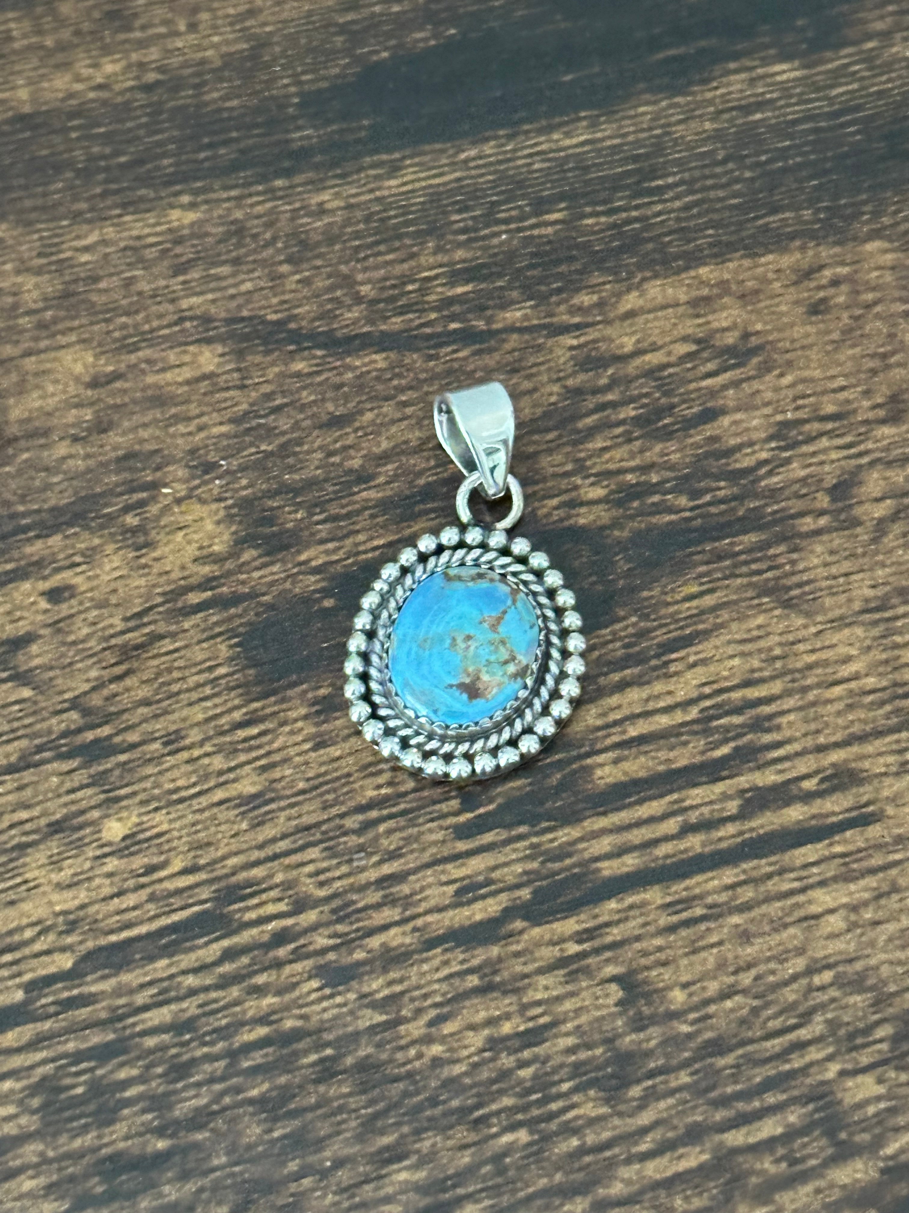 Southwest Handmade Golden Hills Turquoise & Sterling Silver Pendant