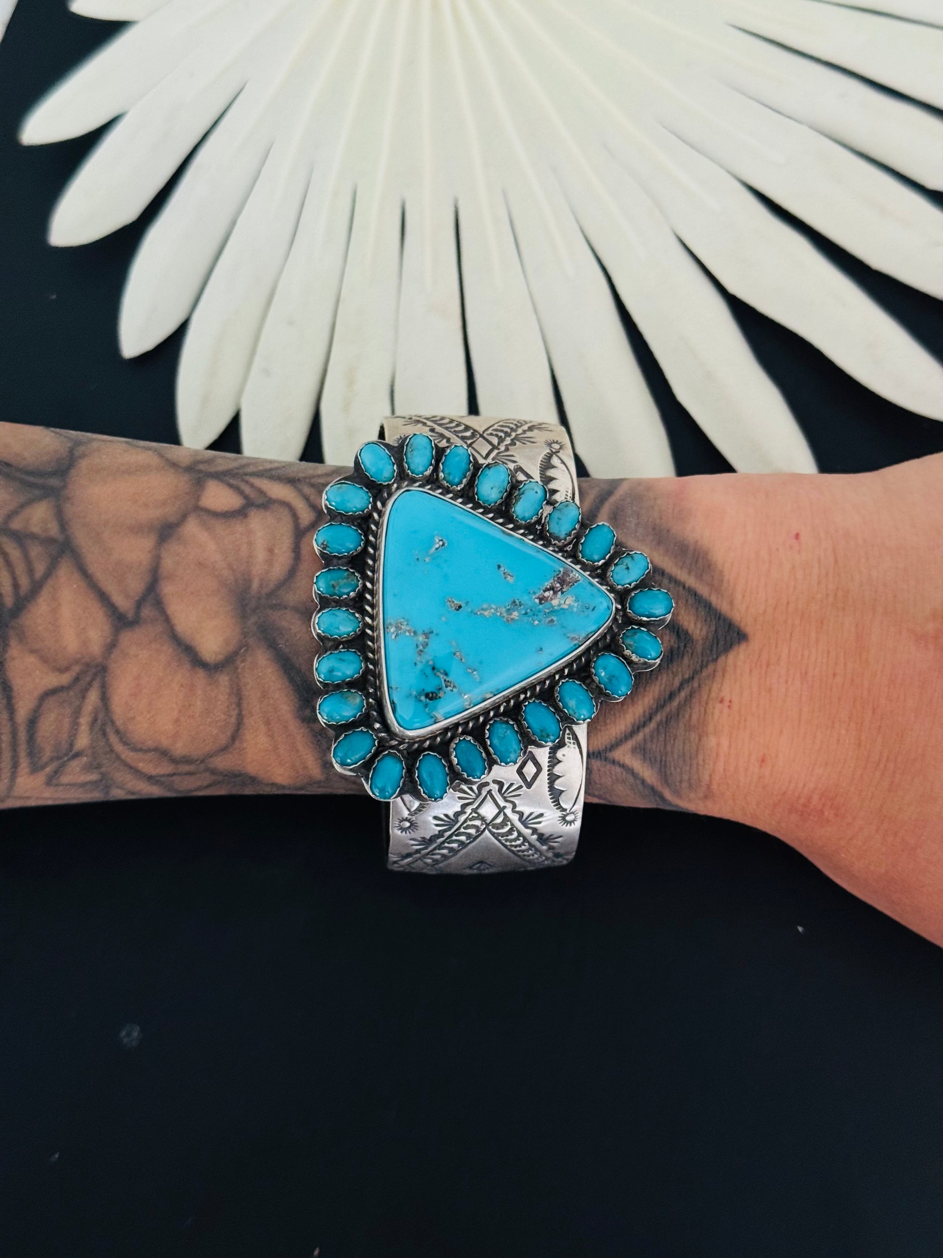 Leroy James Kingman Turquoise & Sterling Silver Cuff Bracelet