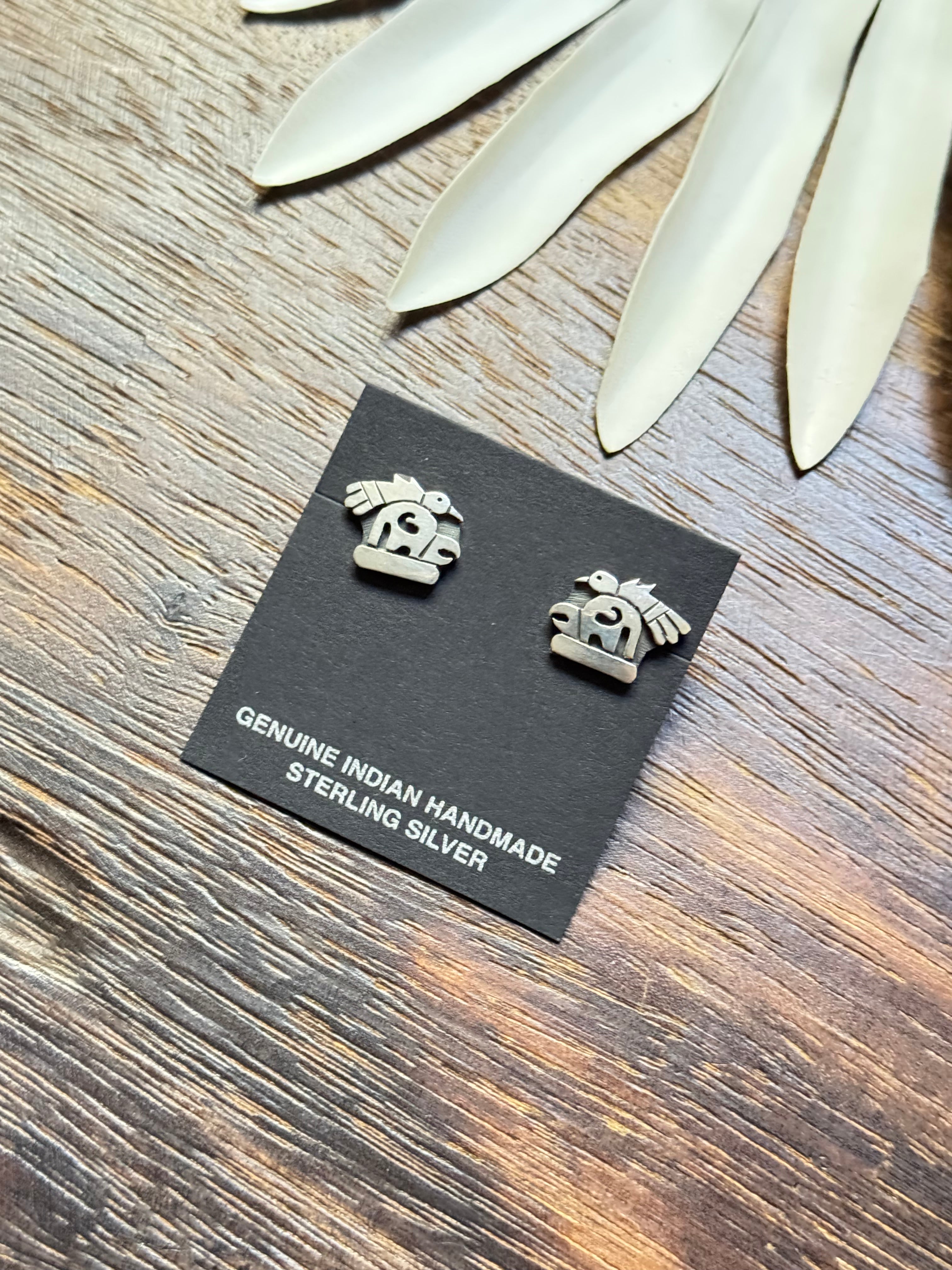 Navajo Made Sterling Silver Post Earrings