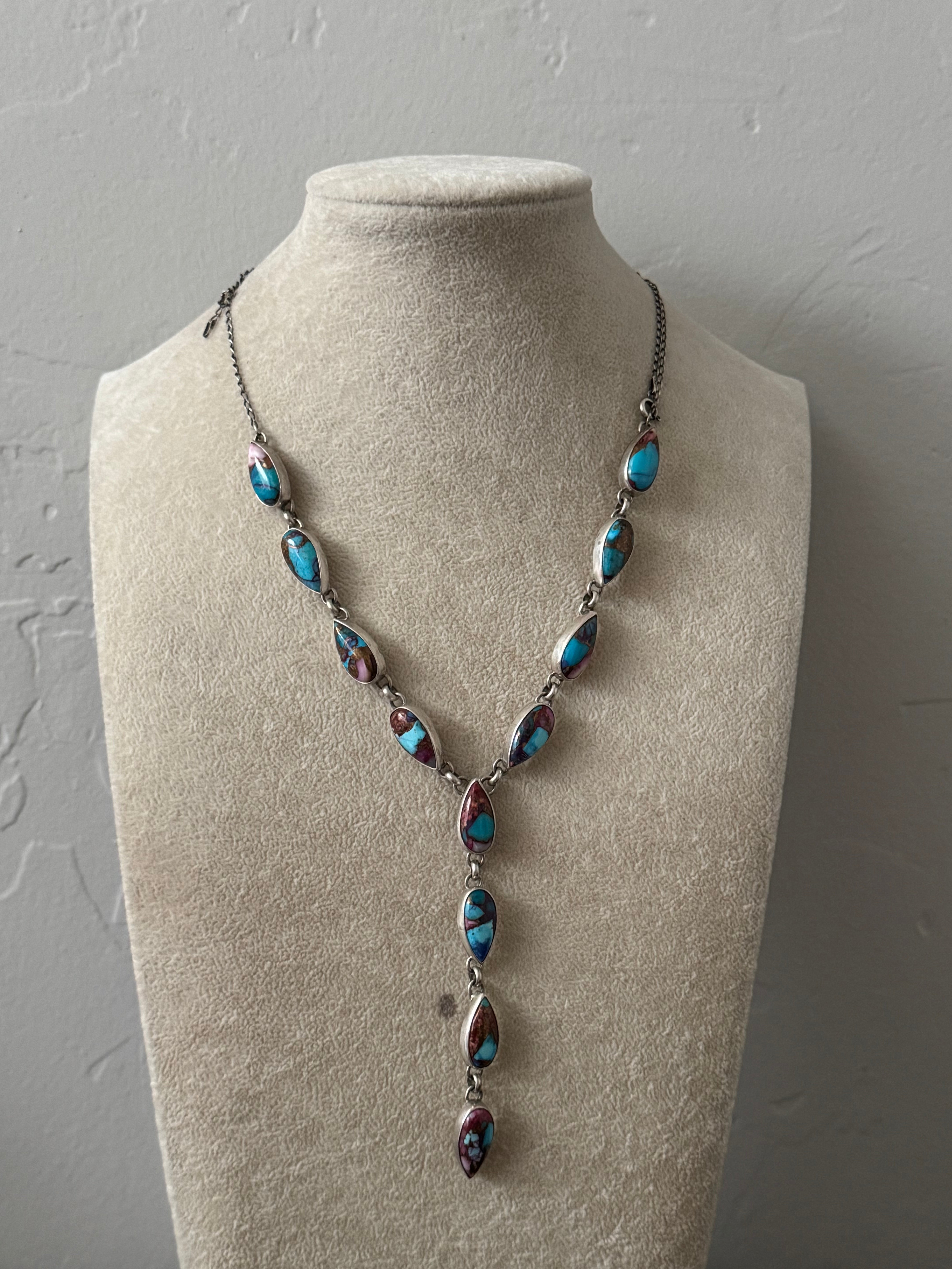 Larry Kaye Purple Mohave Turquoise and Sterling Silver Necklace Set