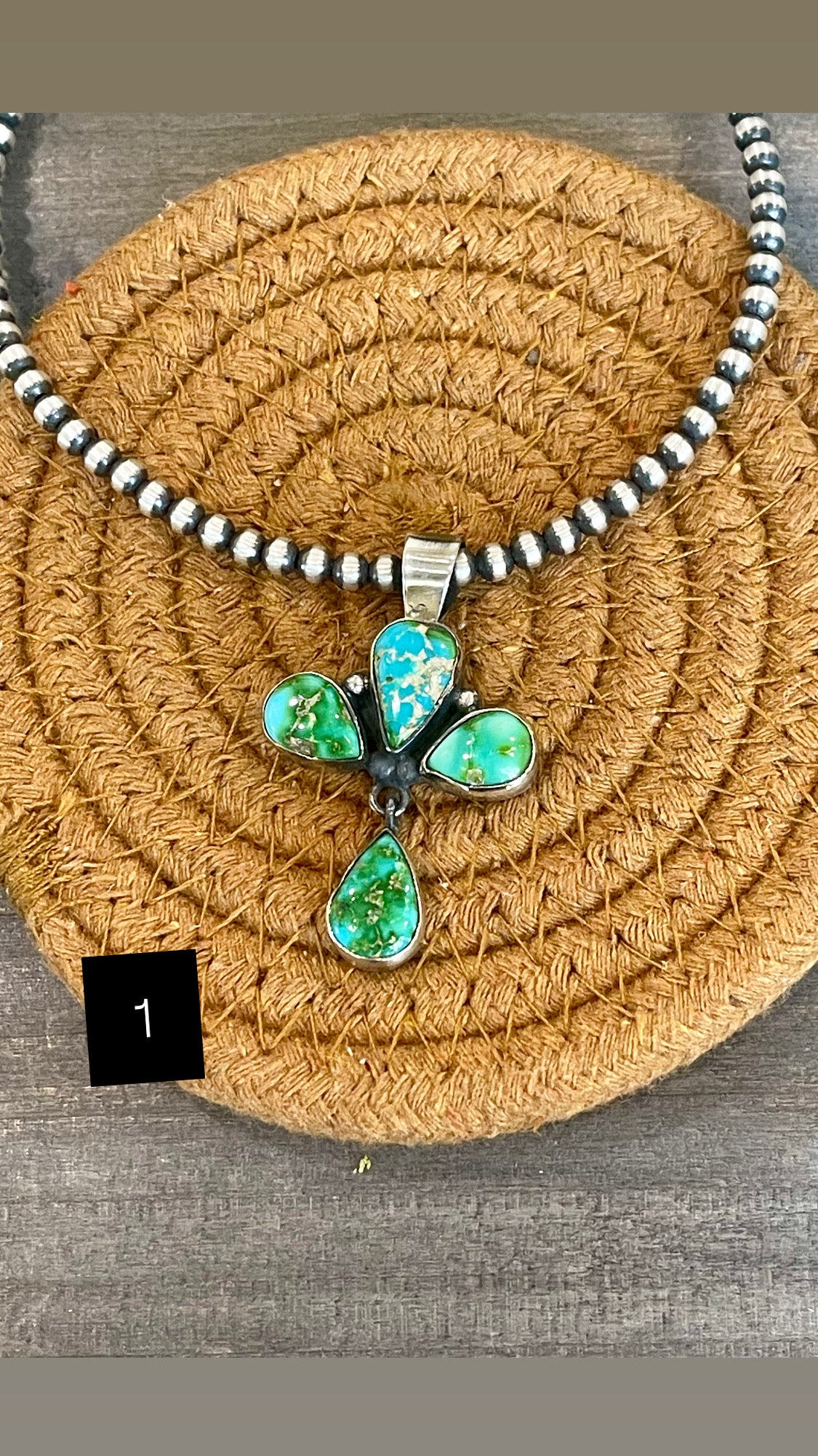 Southwest Handmade Sonoran Mountain Turquoise & Sterling Silver Pendant