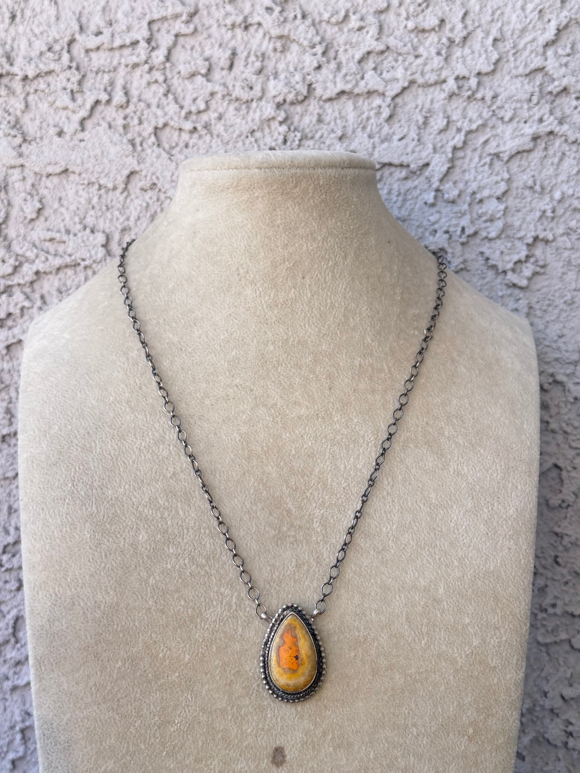 Scott Skeets Bb Agate & Sterling Silver Necklace