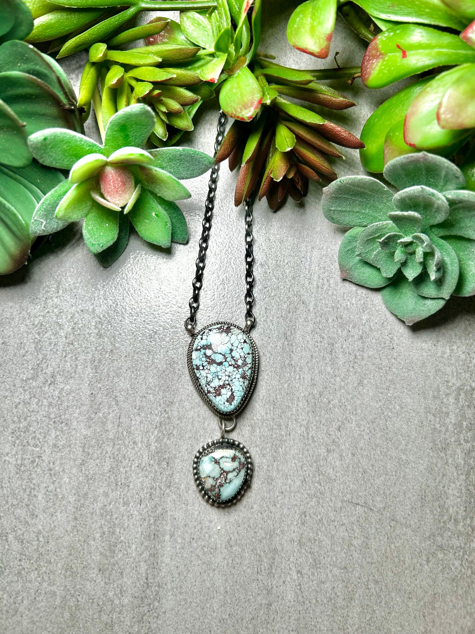 Tia Long Golden Hill Turquoise & Sterling Silver Necklace