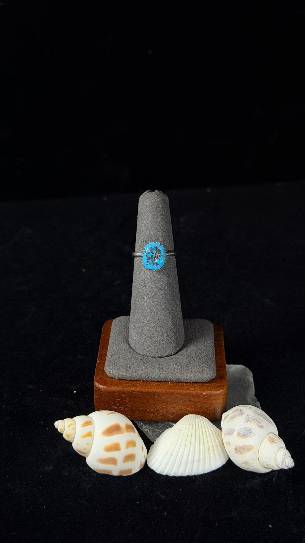 Navajo Made Kingman Turquoise & Sterling Silver Ring Size 5.25