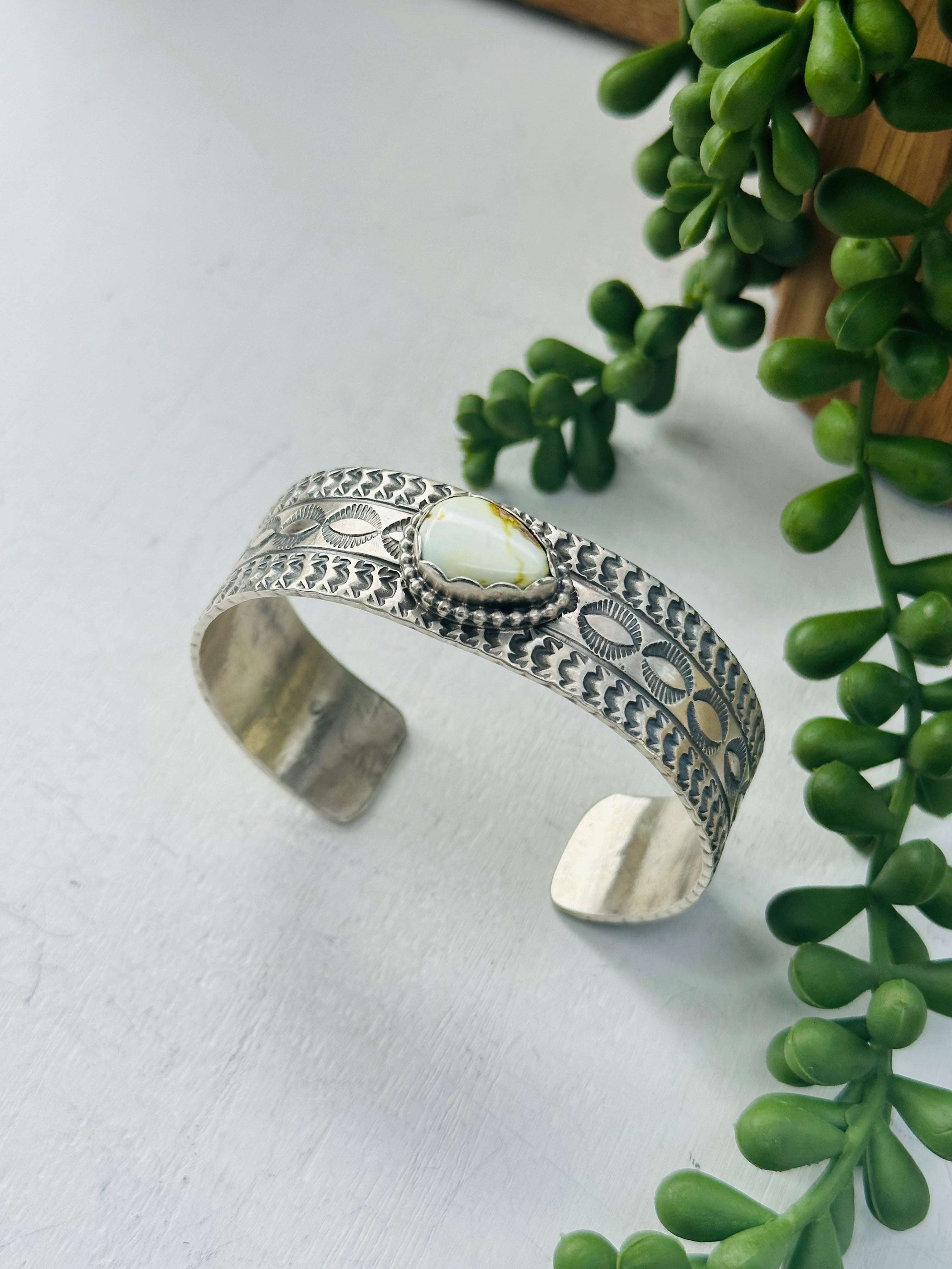 Tillie John Palomino Variscite and Sterling Silver Cuff Bracelet