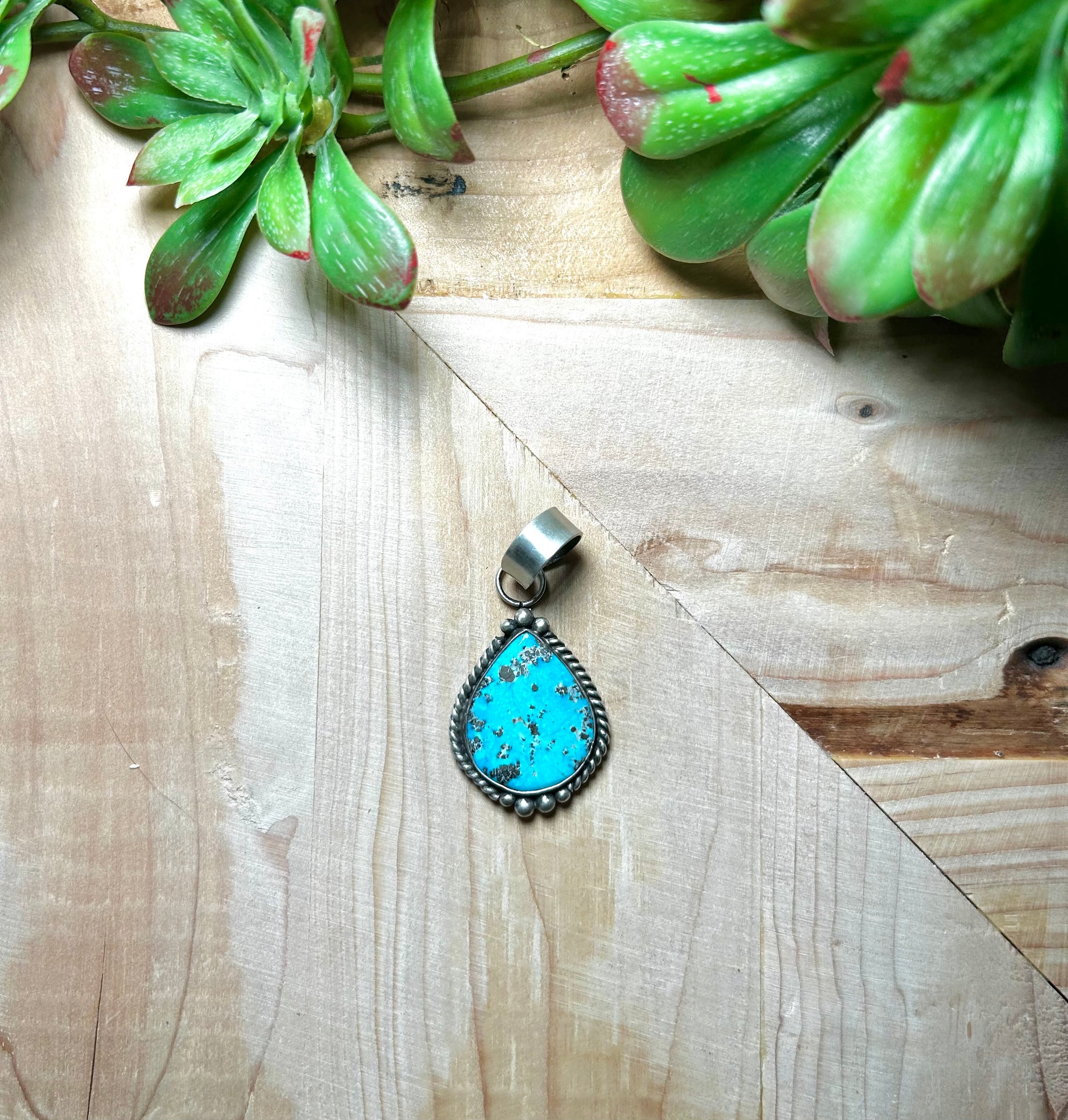 Zachariah David Blue Bird Turquoise & Sterling Silver Pendant