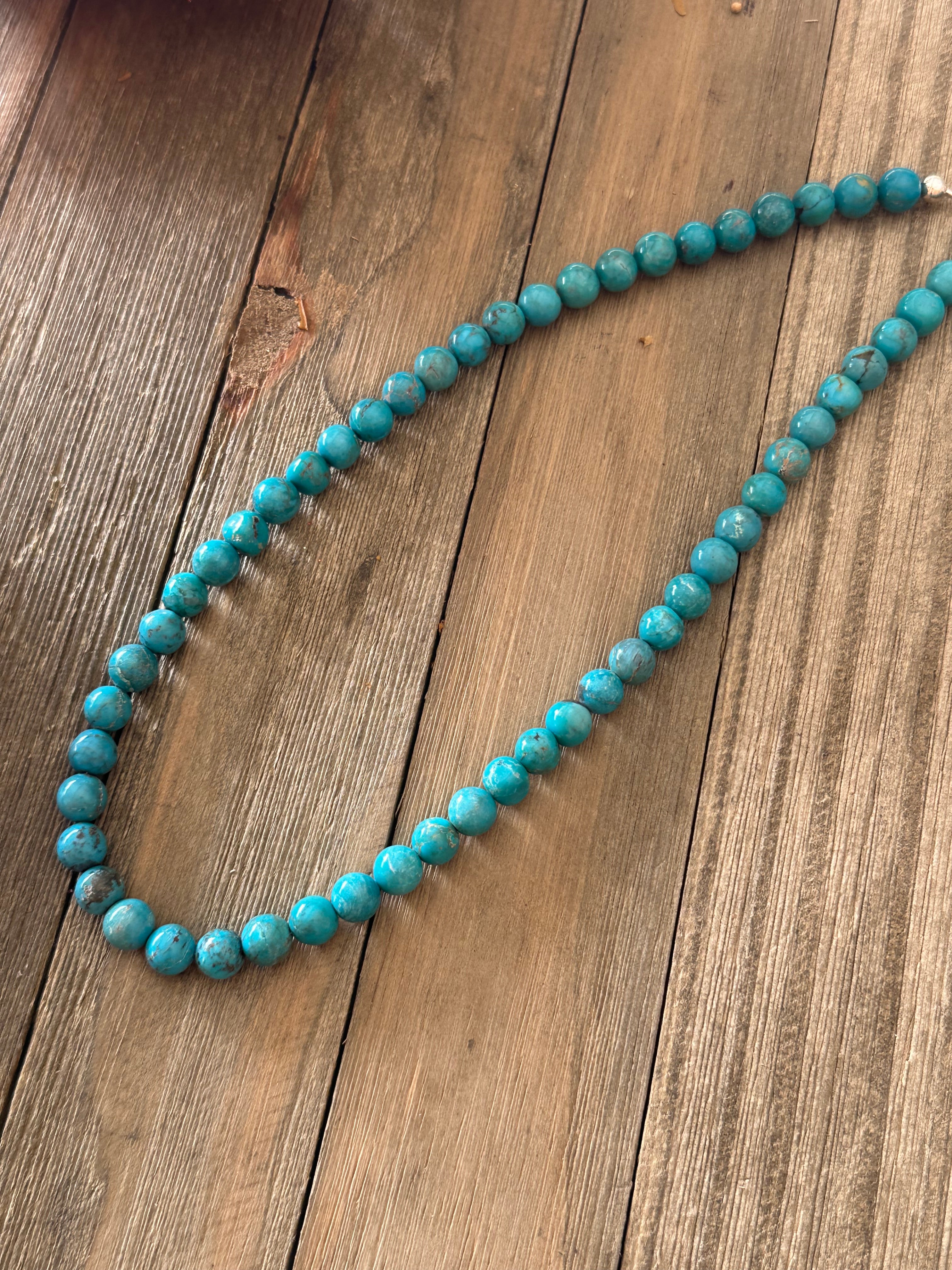 Navajo Strung Red Skin Turquoise & Sterling Silver Necklaces