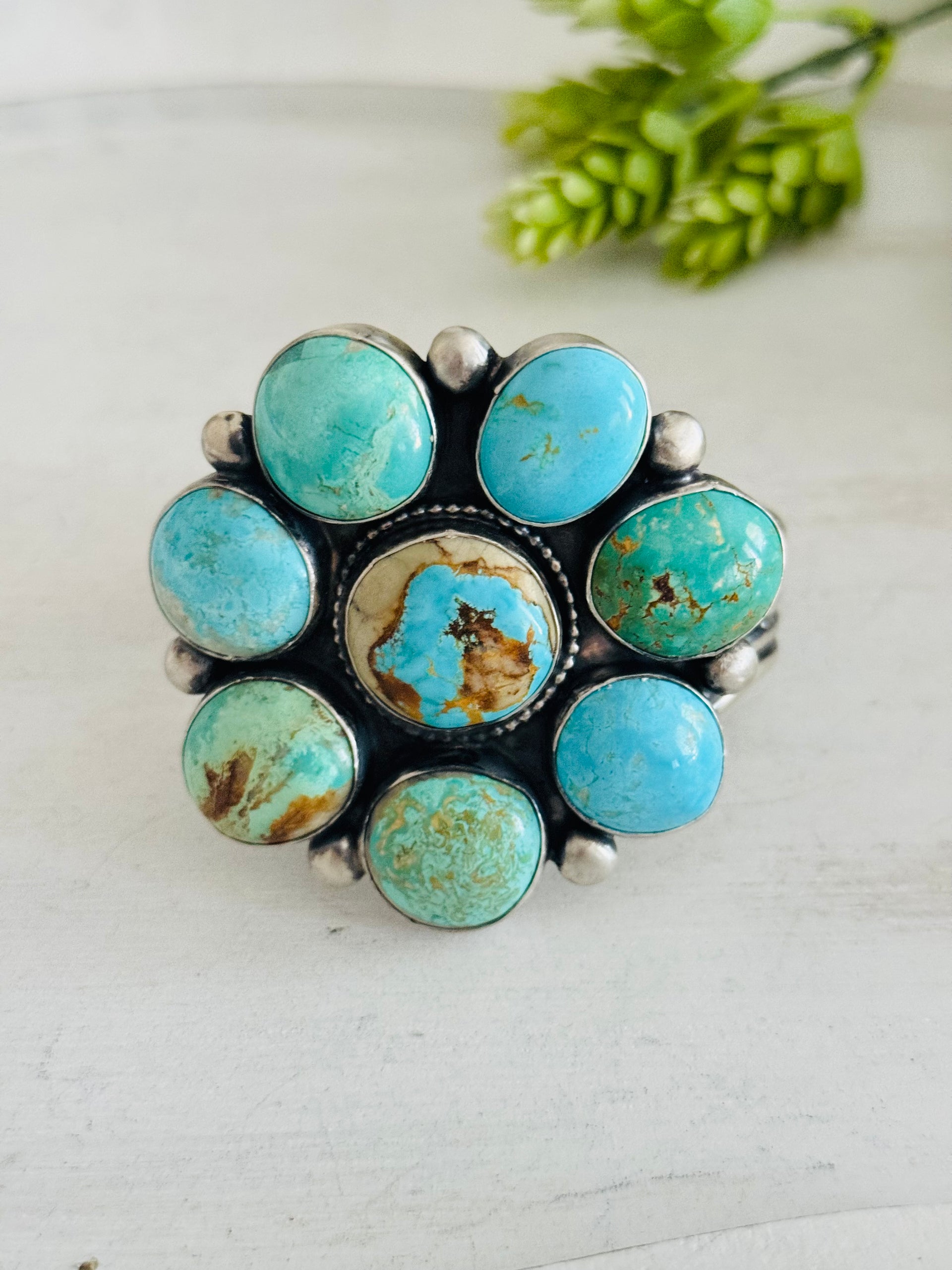 Bobby Johnson Royston Turquoise & Sterling Silver Cuff Bracelet