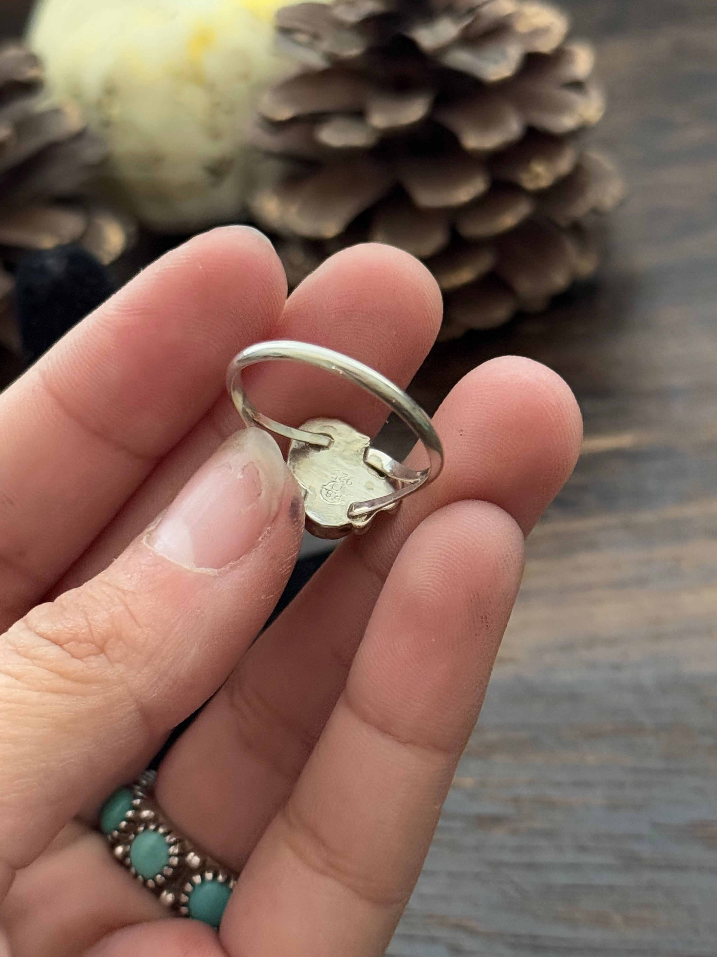 Navajo Made Kingman Turquoise & Sterling Silver Ring