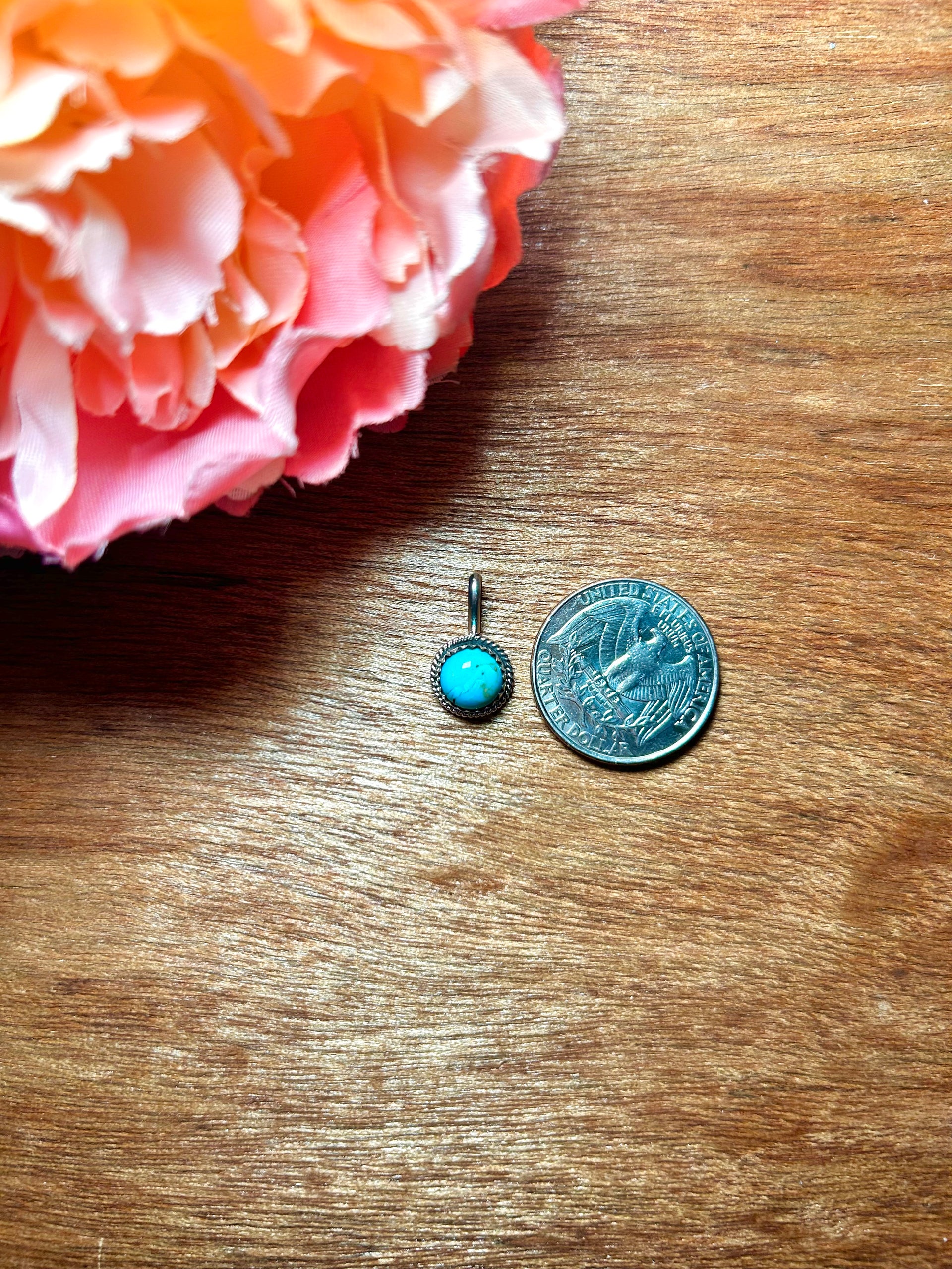 Navajo Made Kingman Turquoise & Sterling Silver Pendant