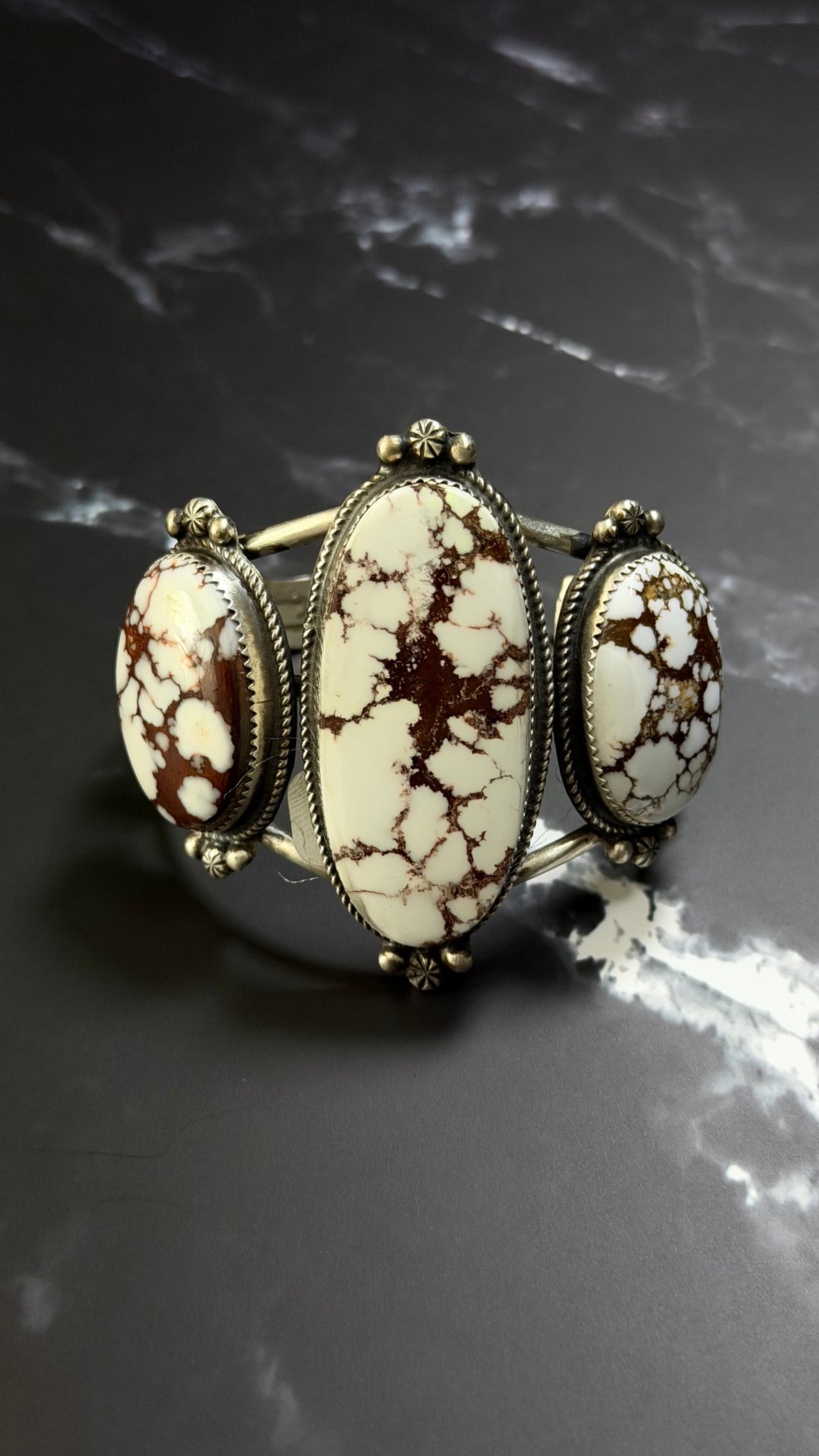 Donovan Nez Wild Horse Variscite & Sterling Silver Cuff Bracelet