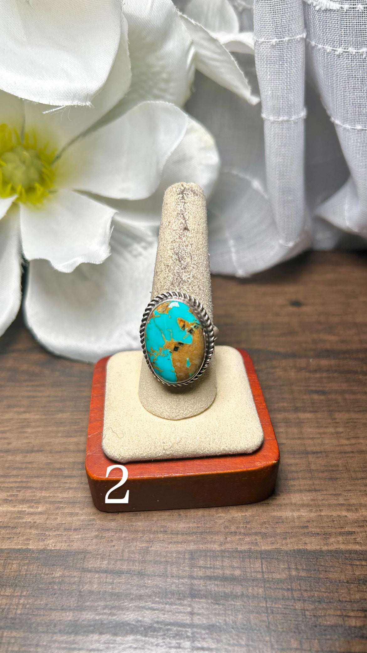 Donovan Nez Kingman Turquoise & Sterling Silver Adjustable Ring