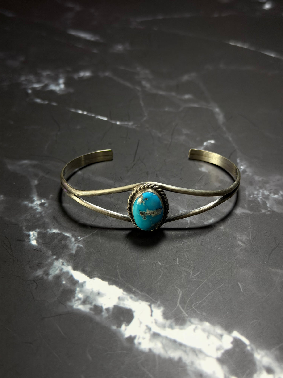 Dave Skeets Blue Ridge Turquoise & Sterling Silver Cuff Bracelet