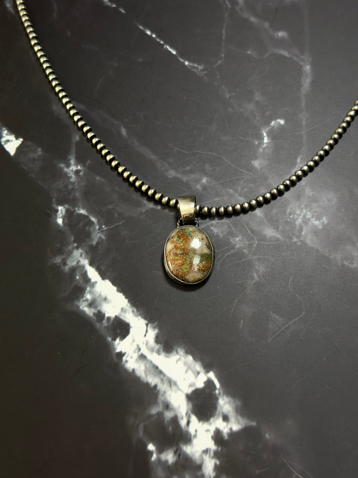 Navajo Made Royston Turquoise & Sterling Silver Pendant