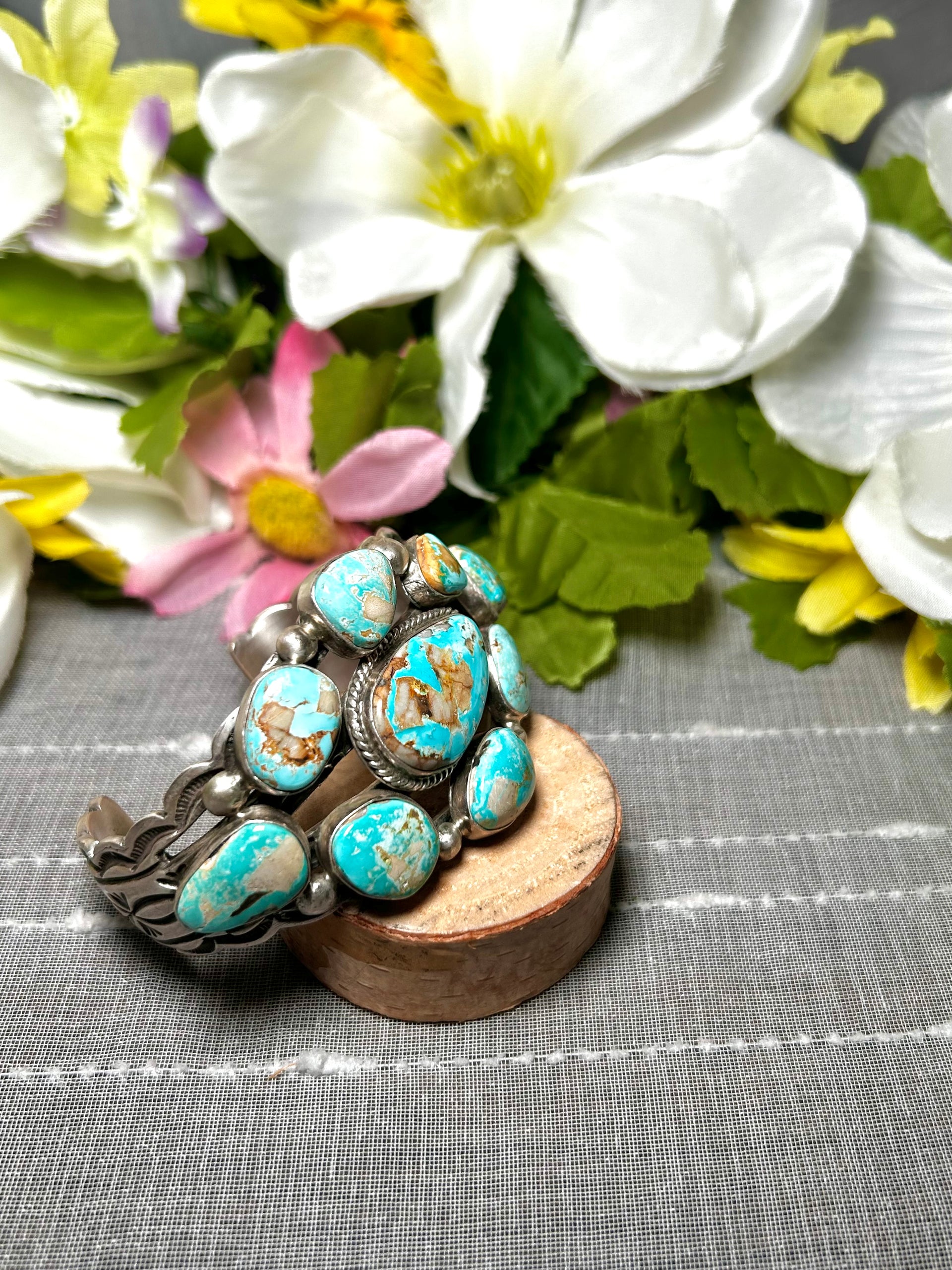 Leroy James Highgrade Royston Turquoise & Sterling Silver Cuff Bracelet