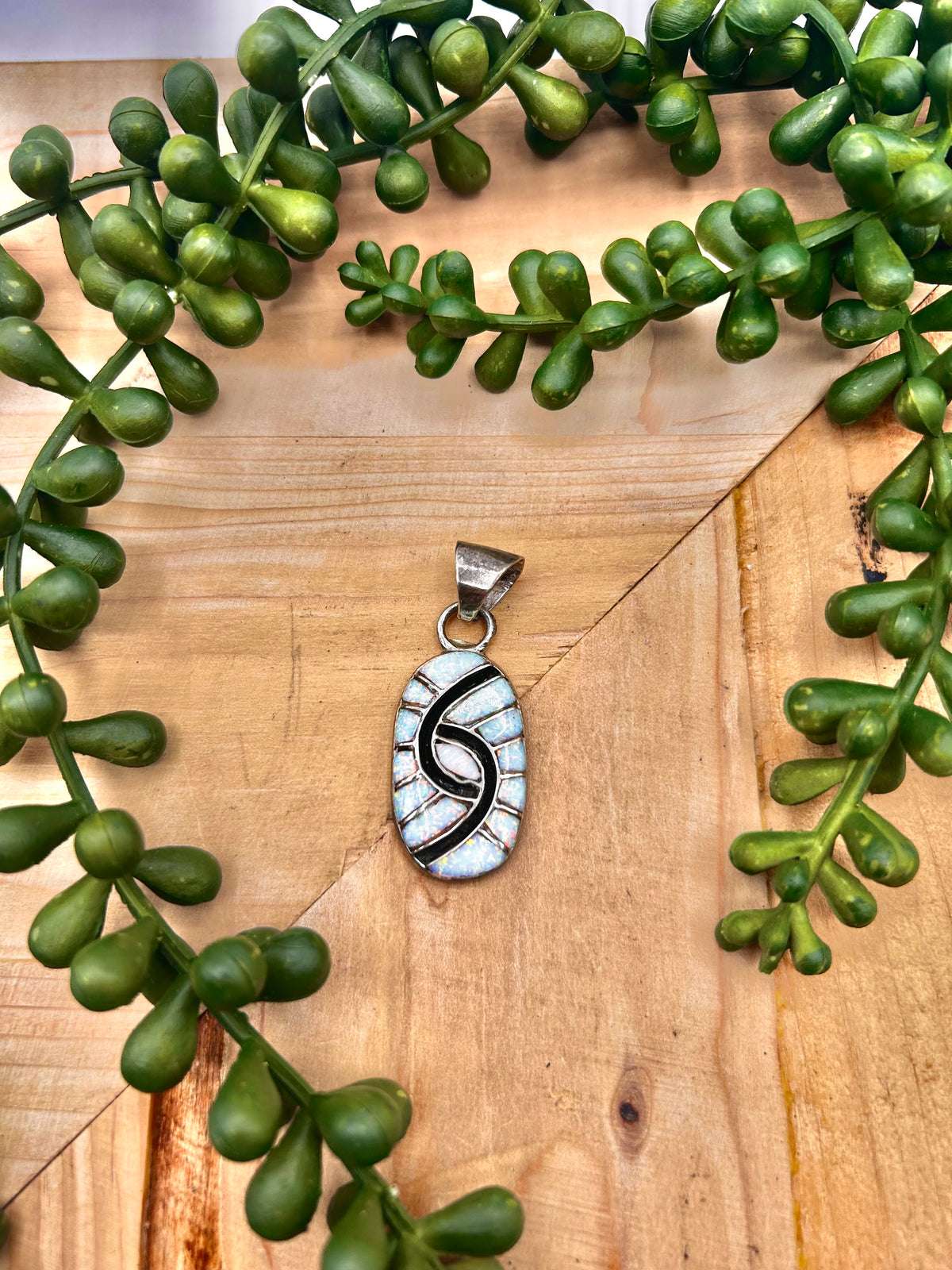 Zuni Opal & Sterling Silver Pendant