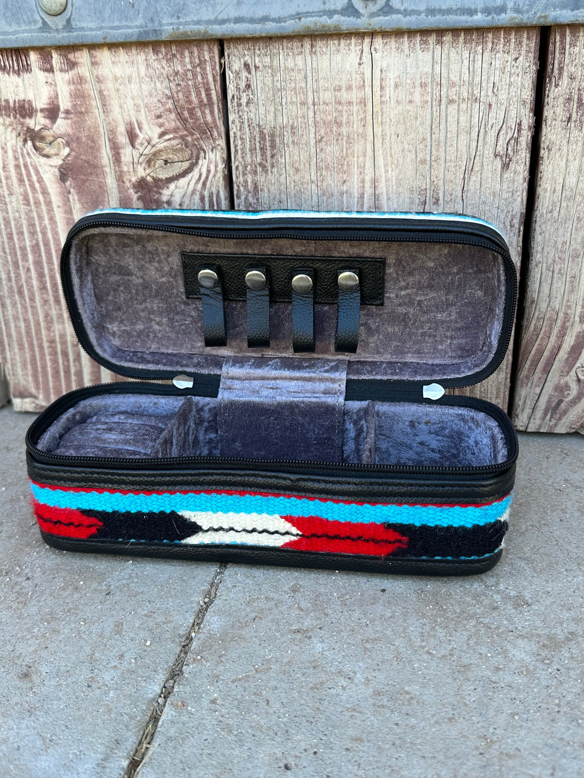 Genuine Tooled Leather Saddle Bag Jewelry Box