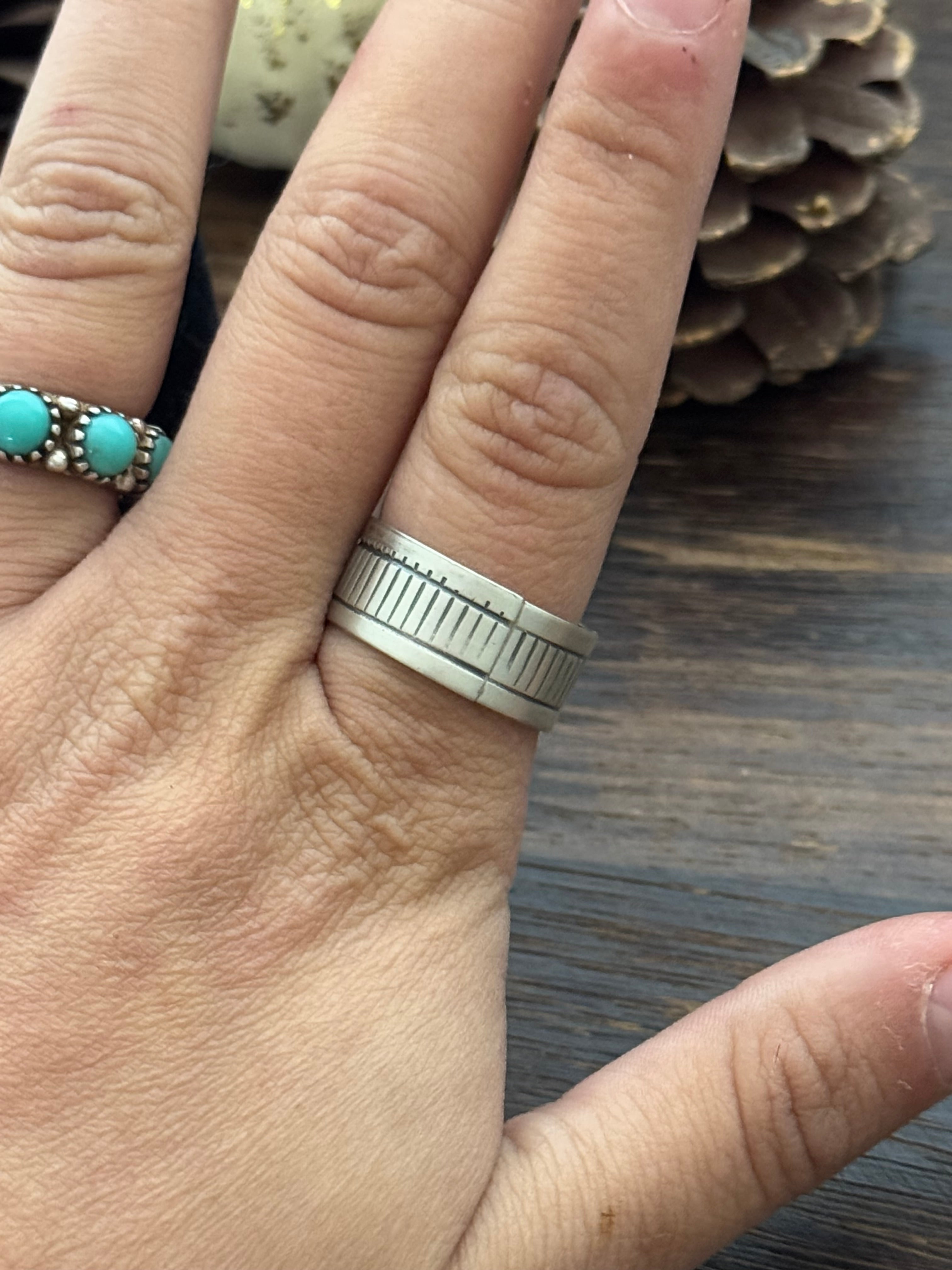 Navajo Made Sterling Silver Ring Size 9.5