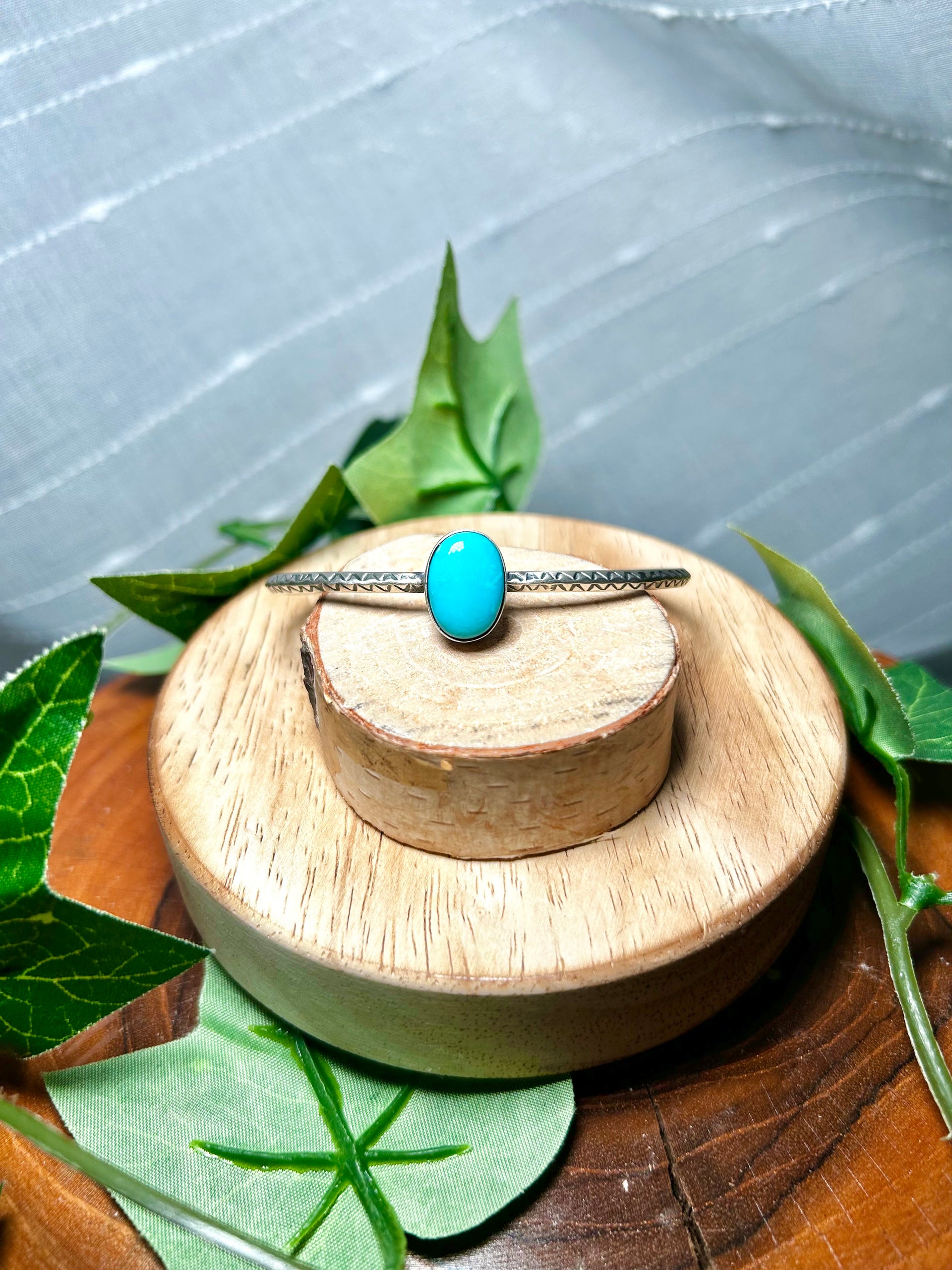 Navajo Made Kingman Turquoise & Sterling Silver Cuff Bracelet