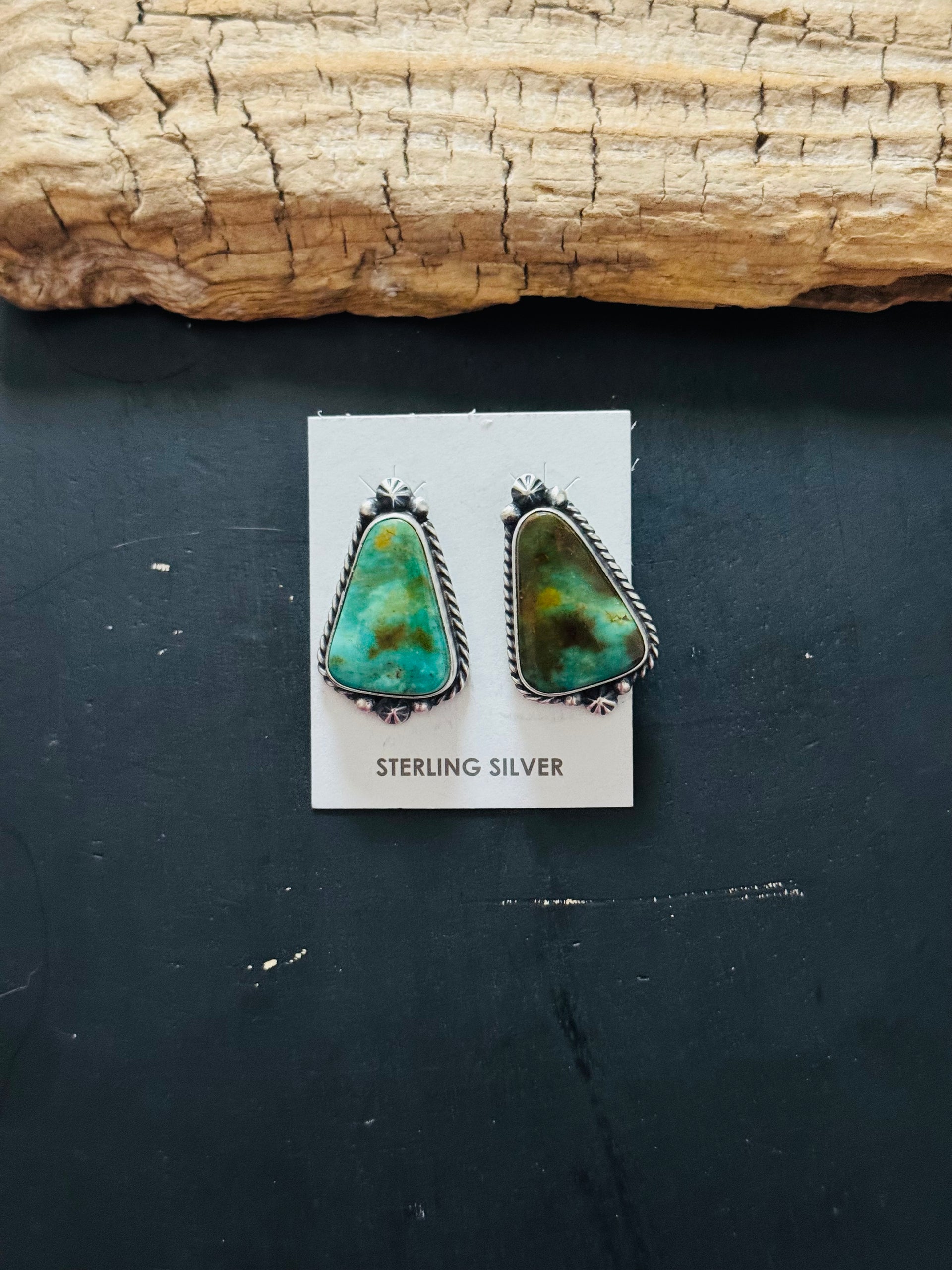 Elouise Kee Royston Turquoise & Sterling Silver Post Earring