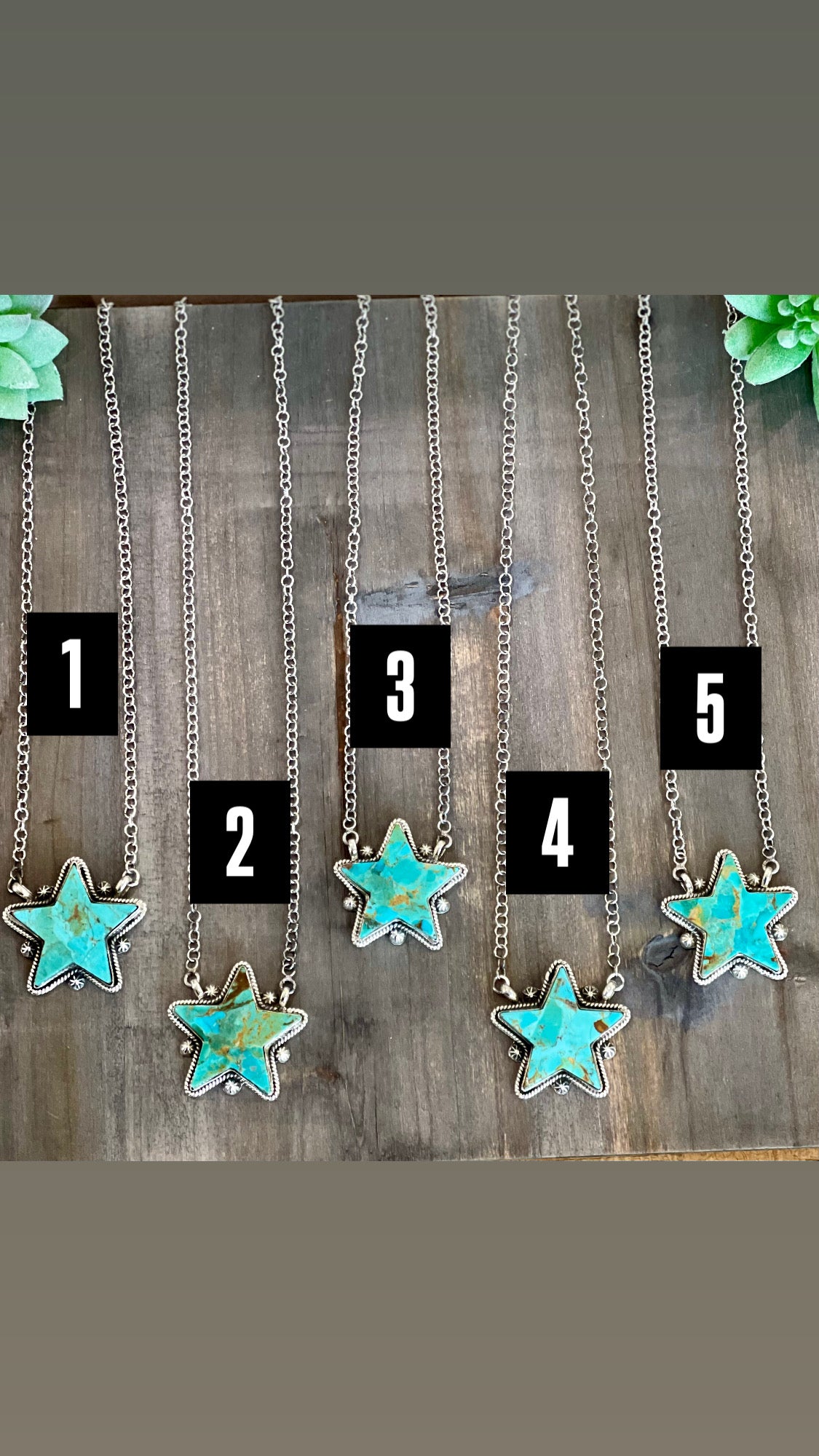 Southwest Handmade Kingman Turquoise & Sterling Silver Star Necklace