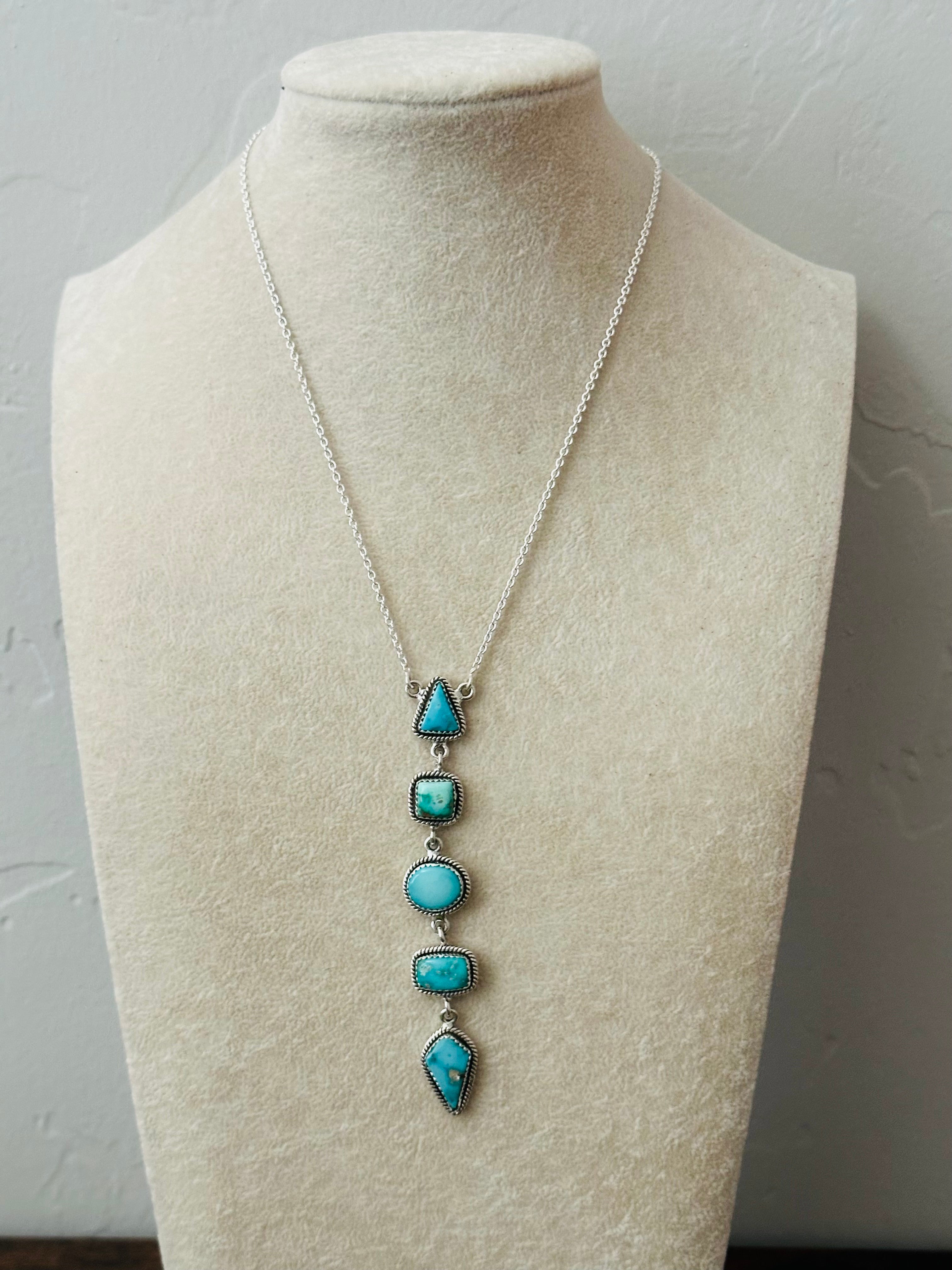 Southwest Made Sonoran Mountain Turquoise & Sterling Silver Necklace