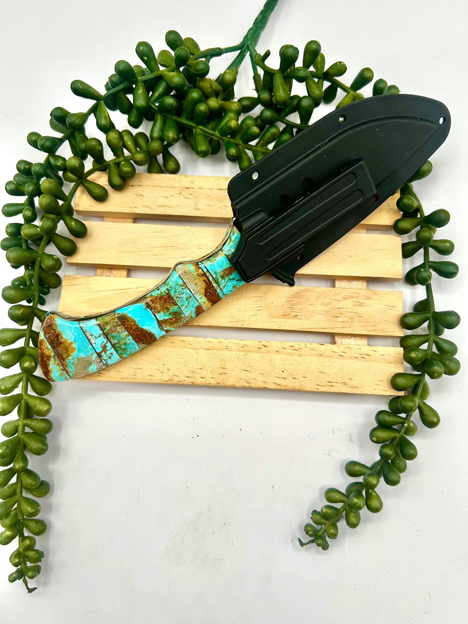Navajo Made #8 Turquoise Inlay Stainless Steel Knife