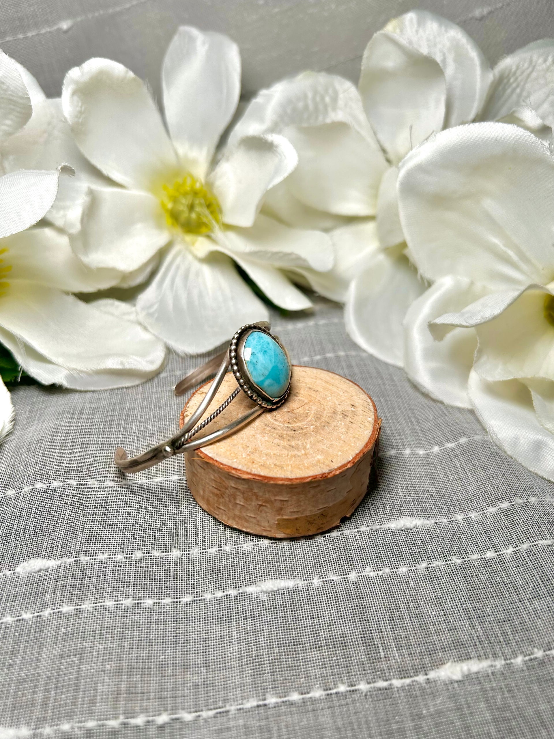 Navajo Made Kingman Turquoise & Sterling Silver Cuff Bracelet