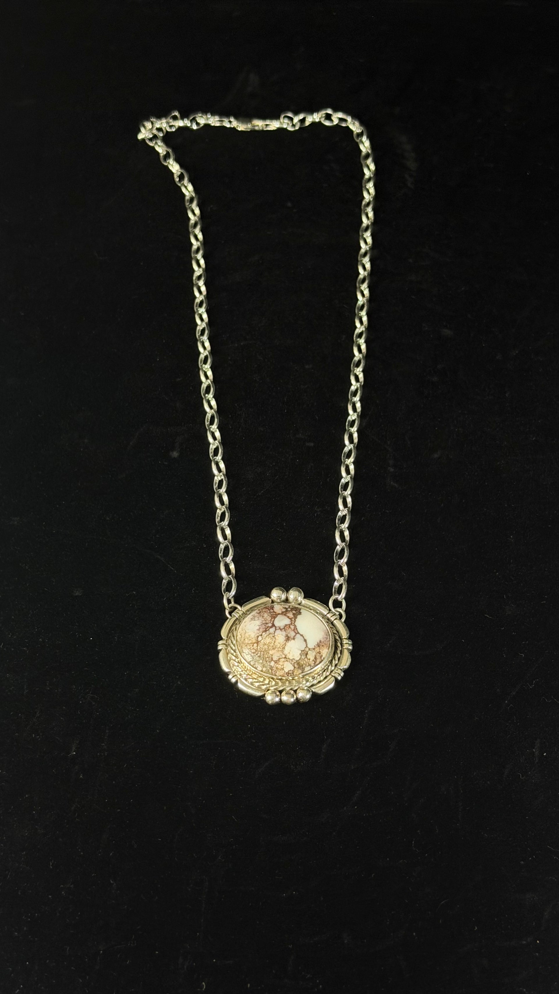 Larry Kaye Wild Horse Variscite & Sterling Silver Necklace