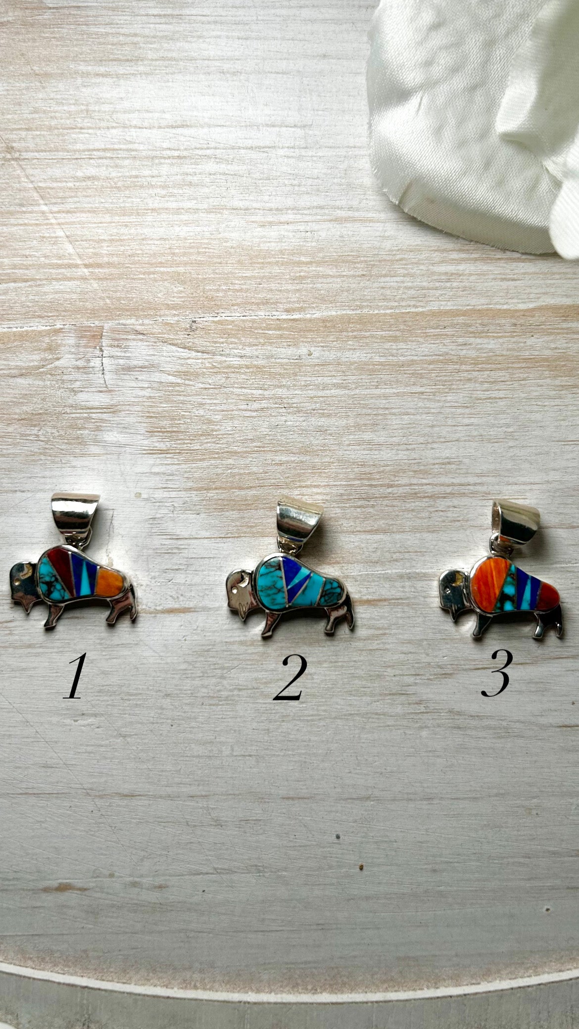 Navajo Made Multi Stone & Sterling Silver Pendant