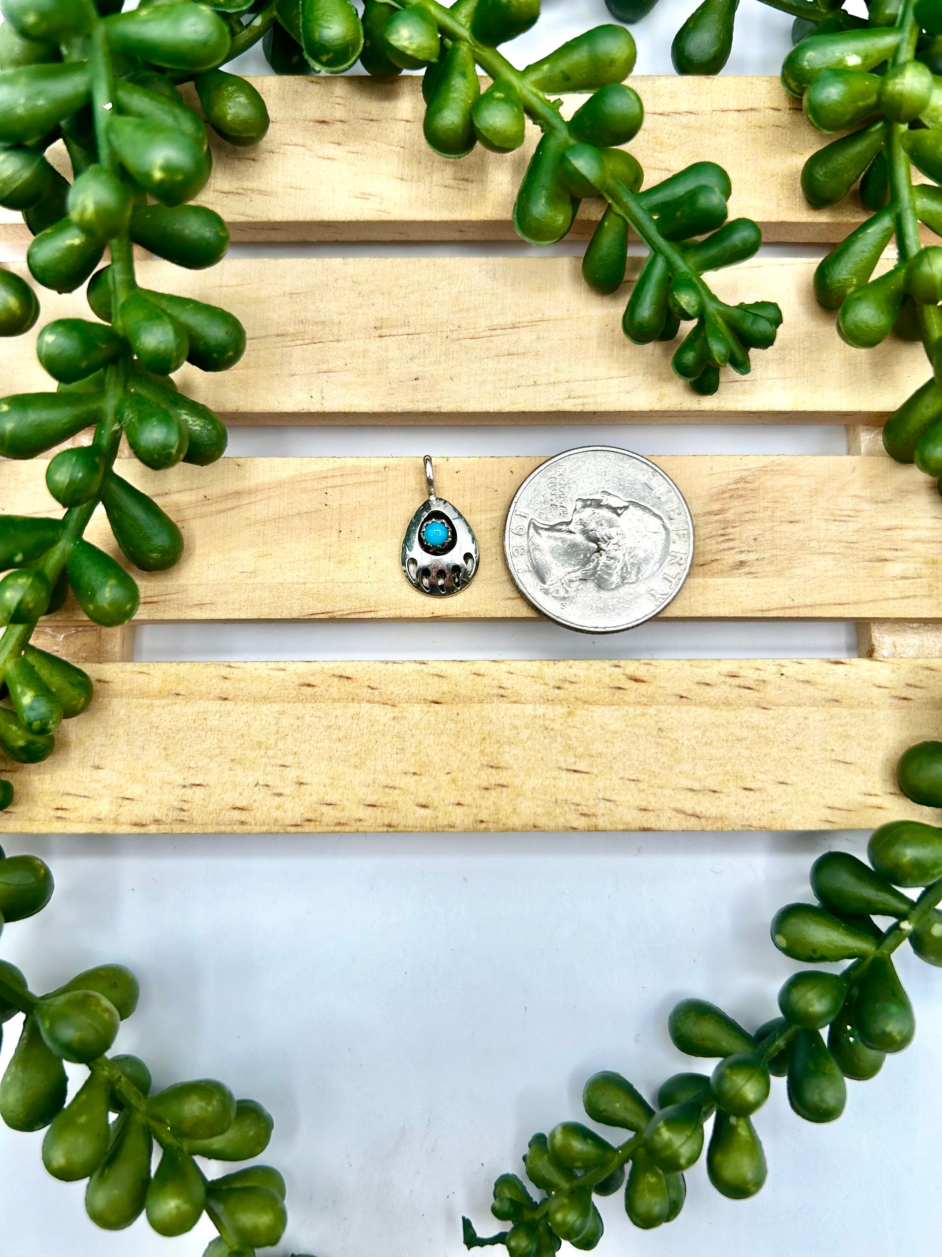 Navajo Made Kingman Turquoise & Sterling Silver Pendant