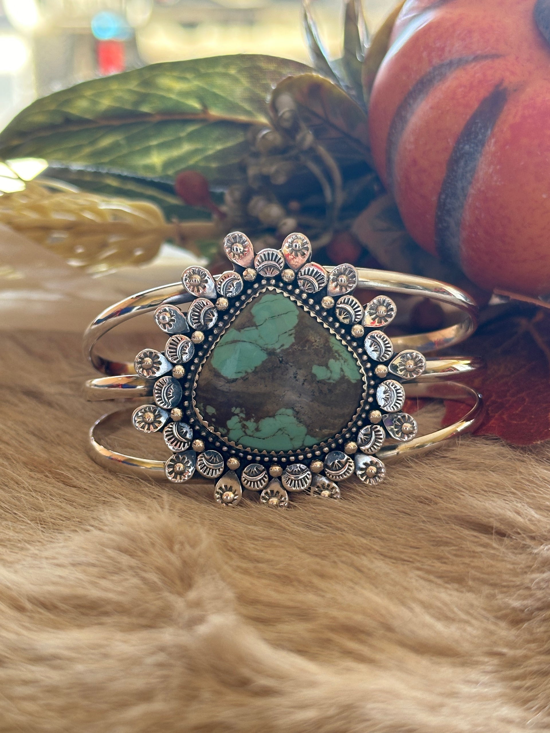 Southwest Made #8 Turquoise & Sterling Silver Cuff Bracelet