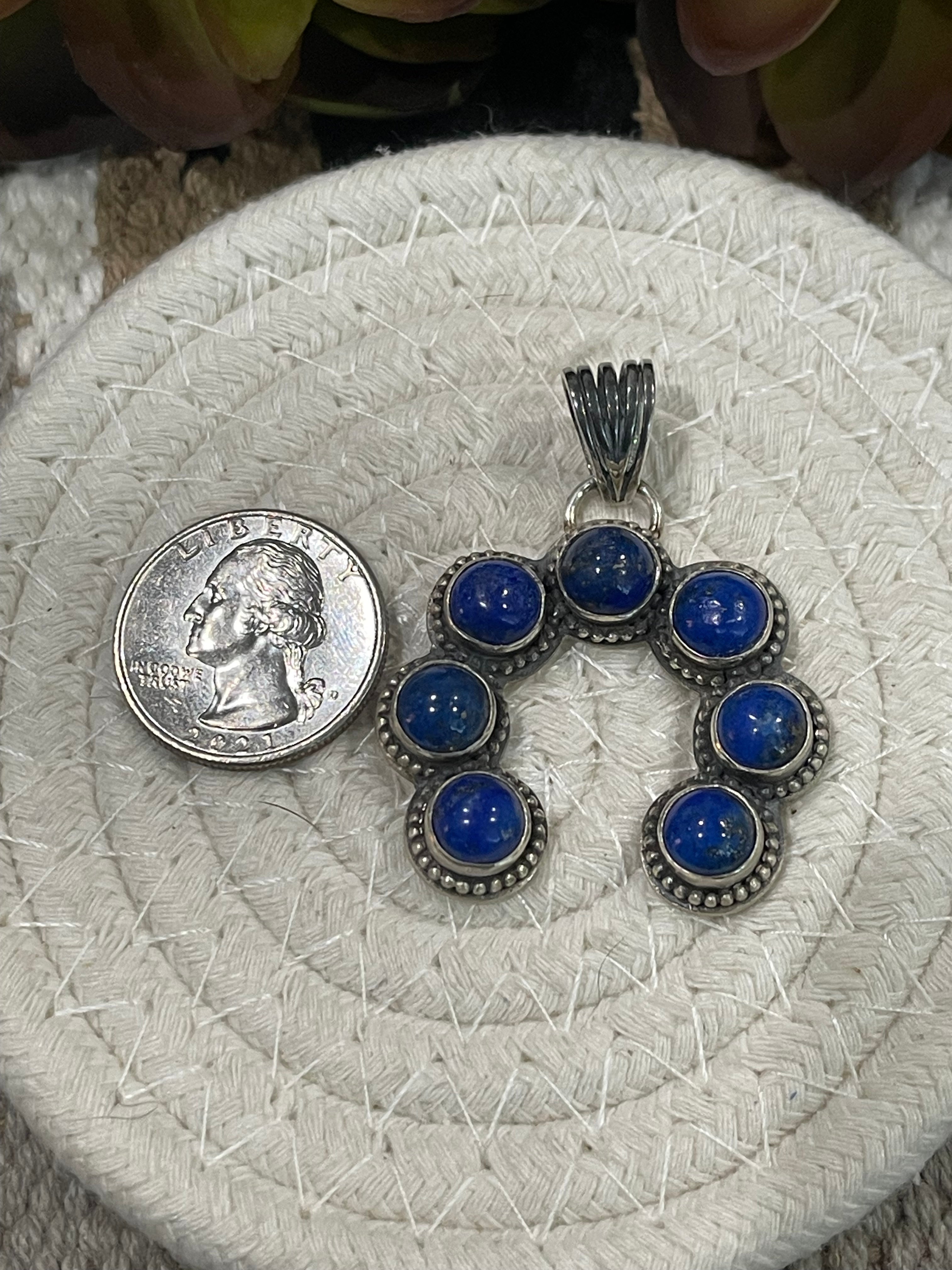 Southwest Handmade Lapis & Sterling Silver Naja Pendant