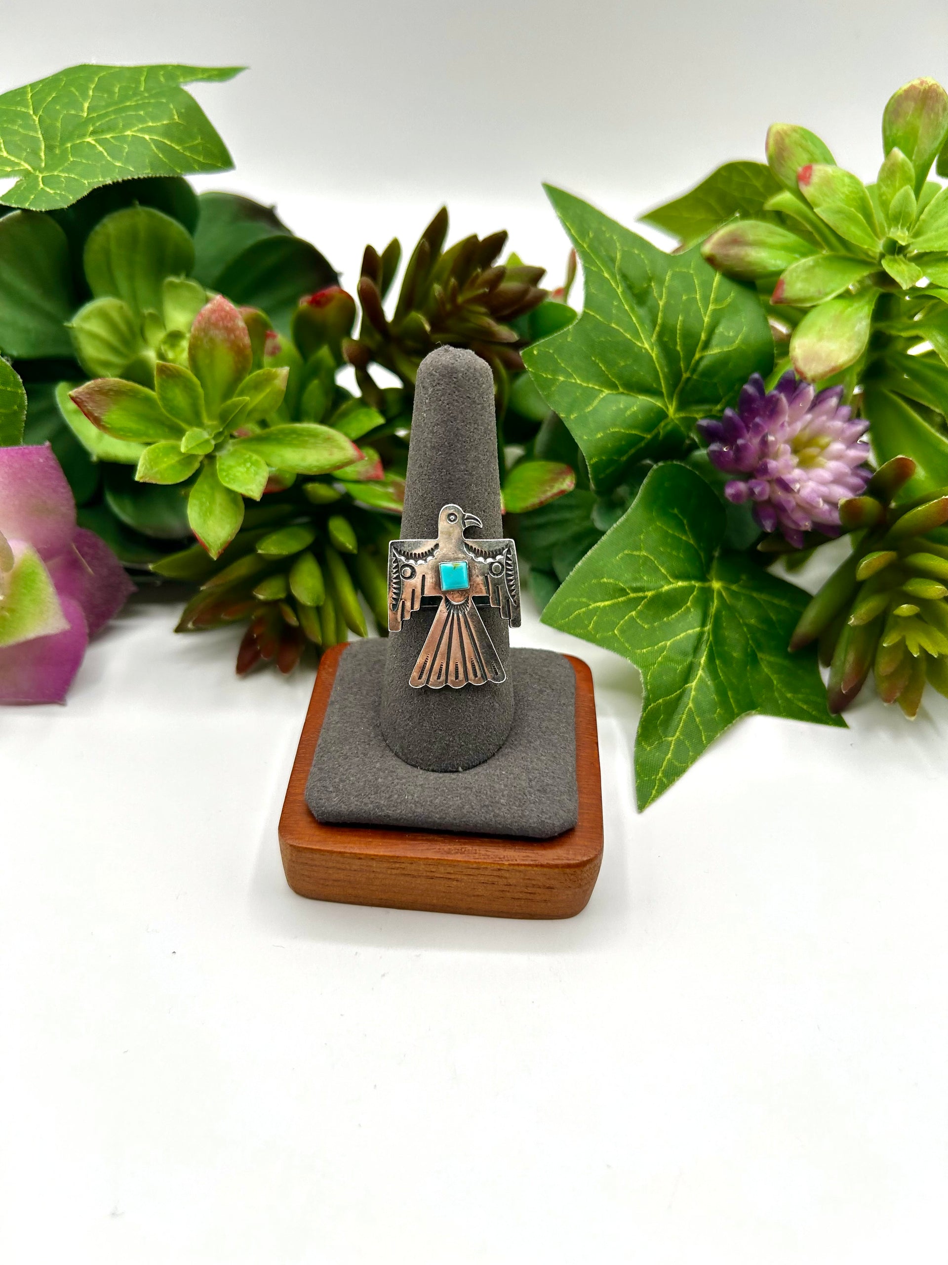 Navajo Made Kingman Turquoise & Sterling Silver Ring