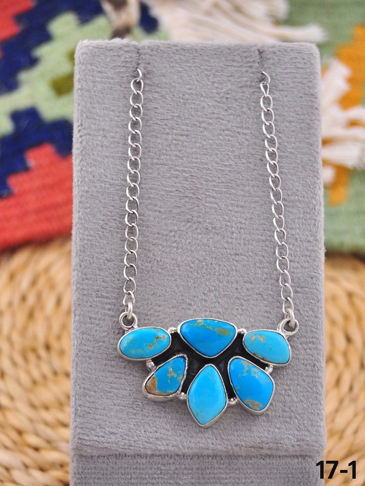 Southwest Made Kingman Turquoise & Sterling Silver Necklace