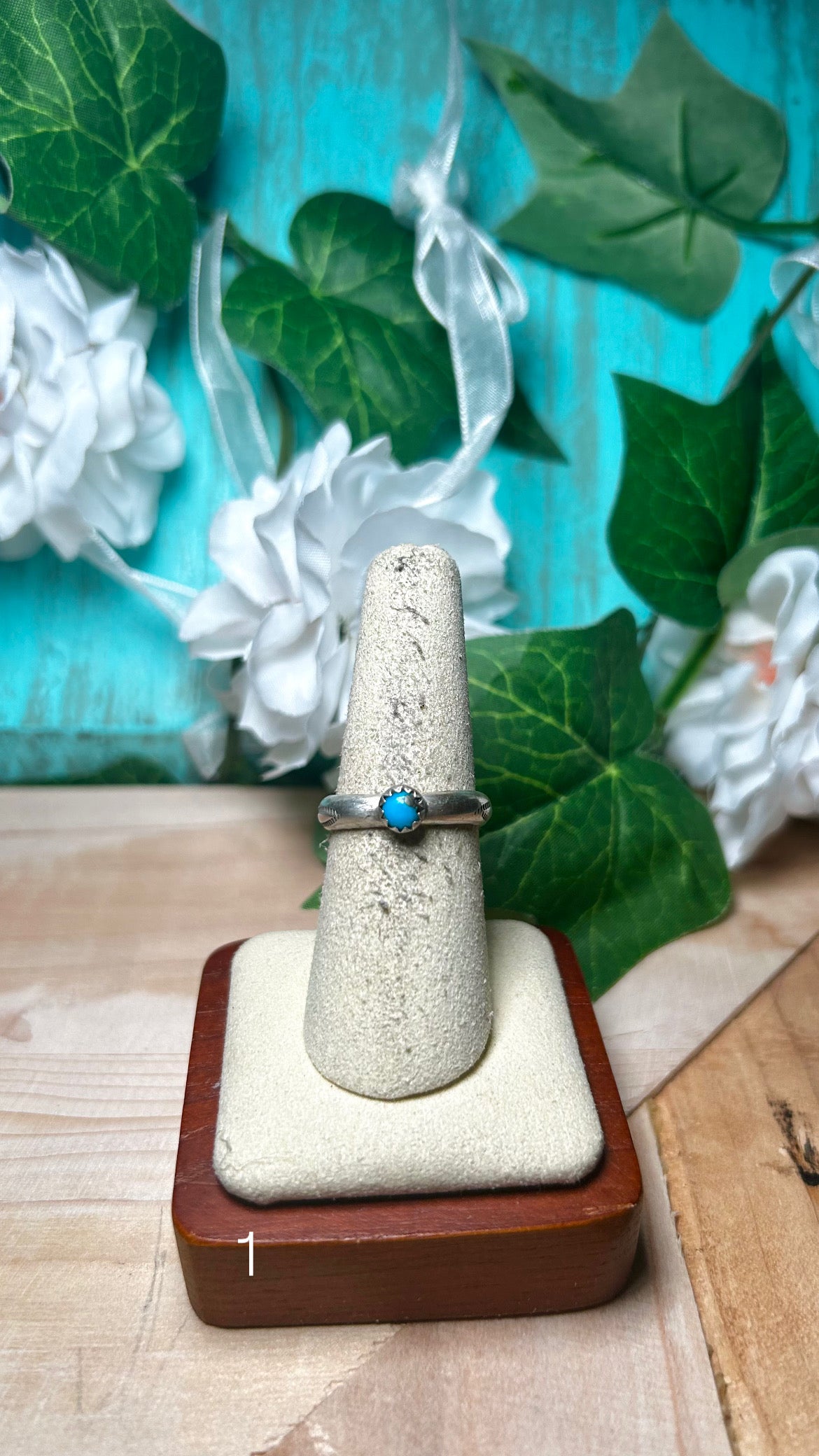 Navajo Made Kingman Turquoise & Sterling Silver Ring